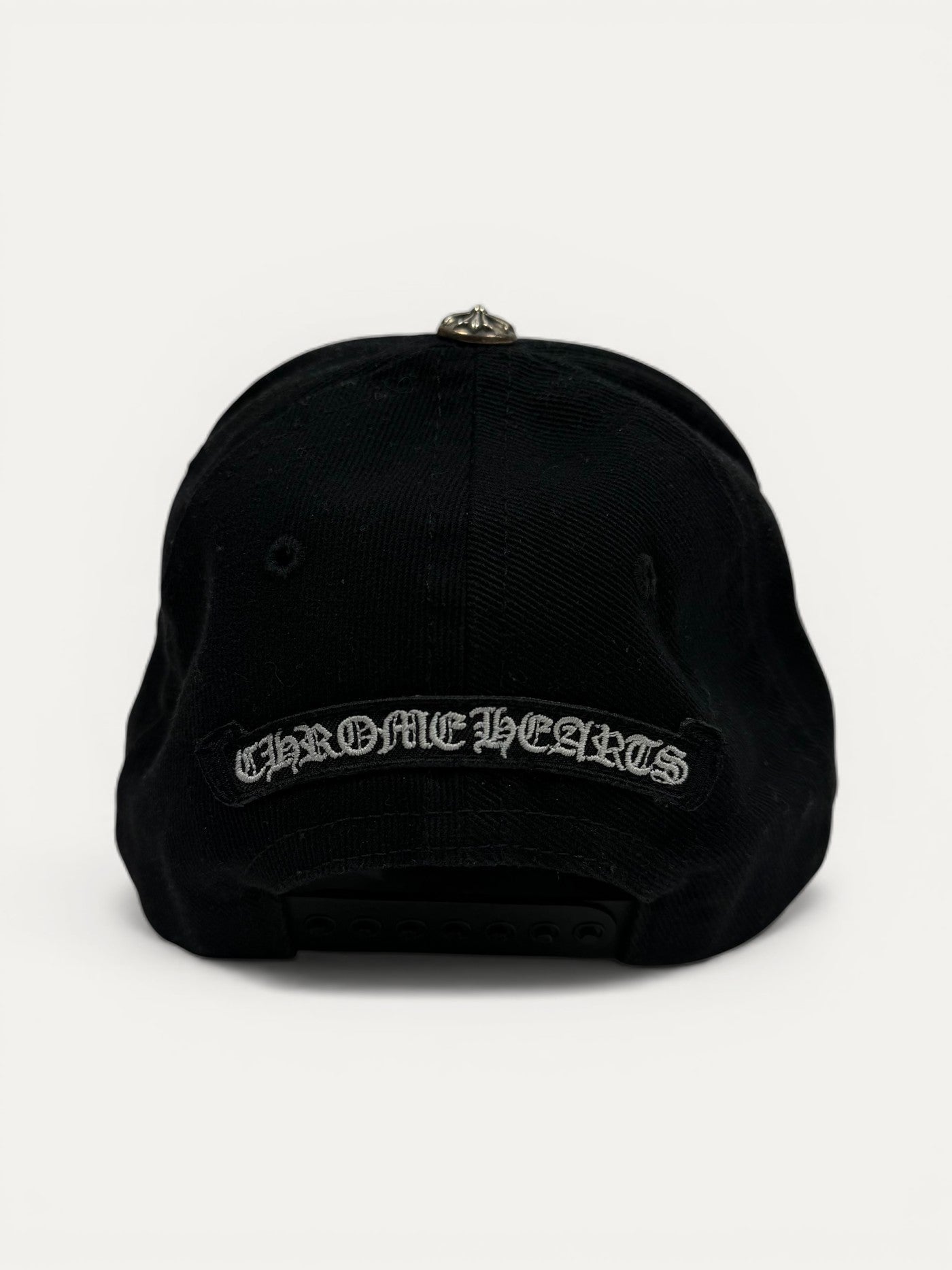 Chrome Hearts Black Scroll Logo Cap