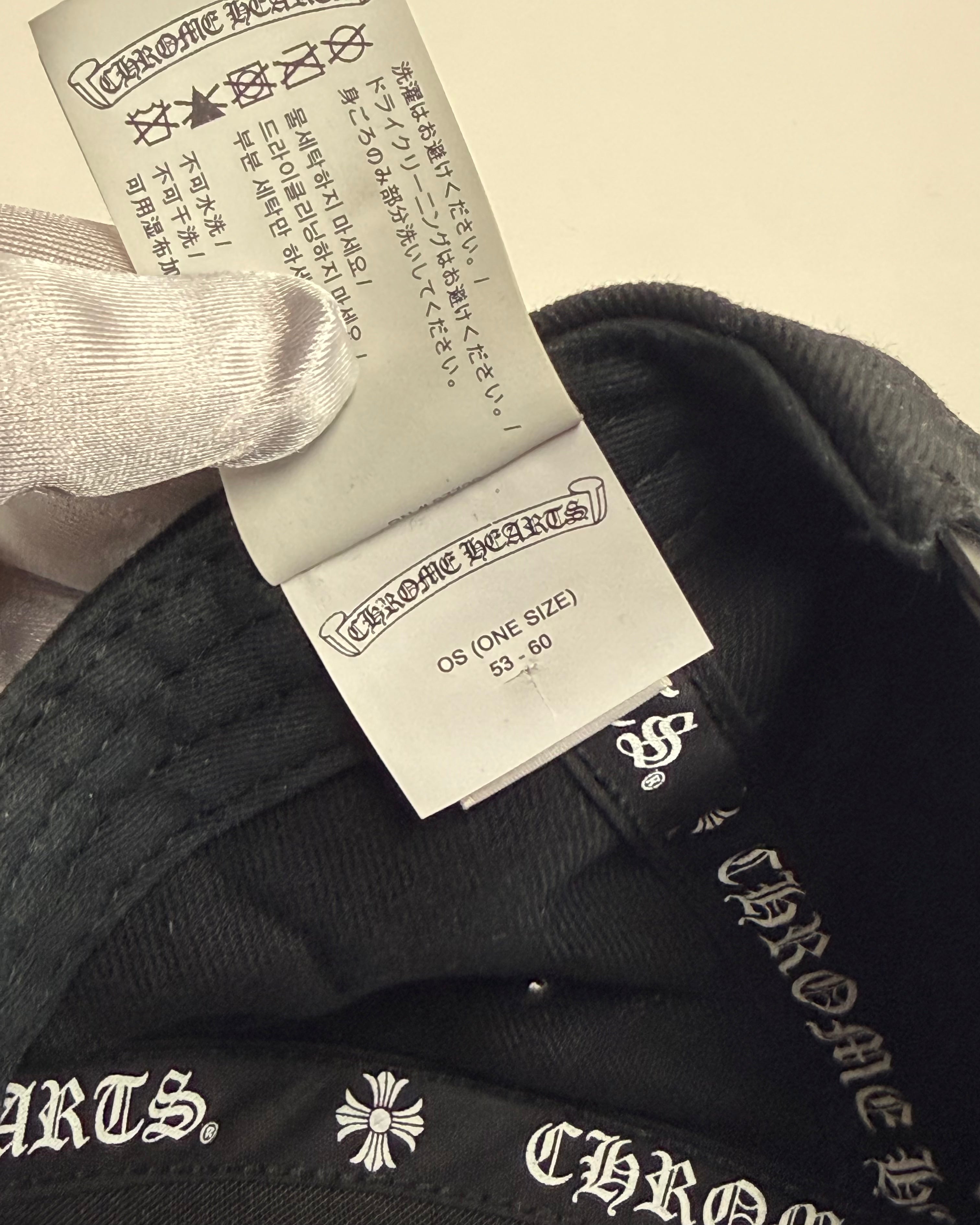 Chrome Hearts Black Scroll Logo Cap