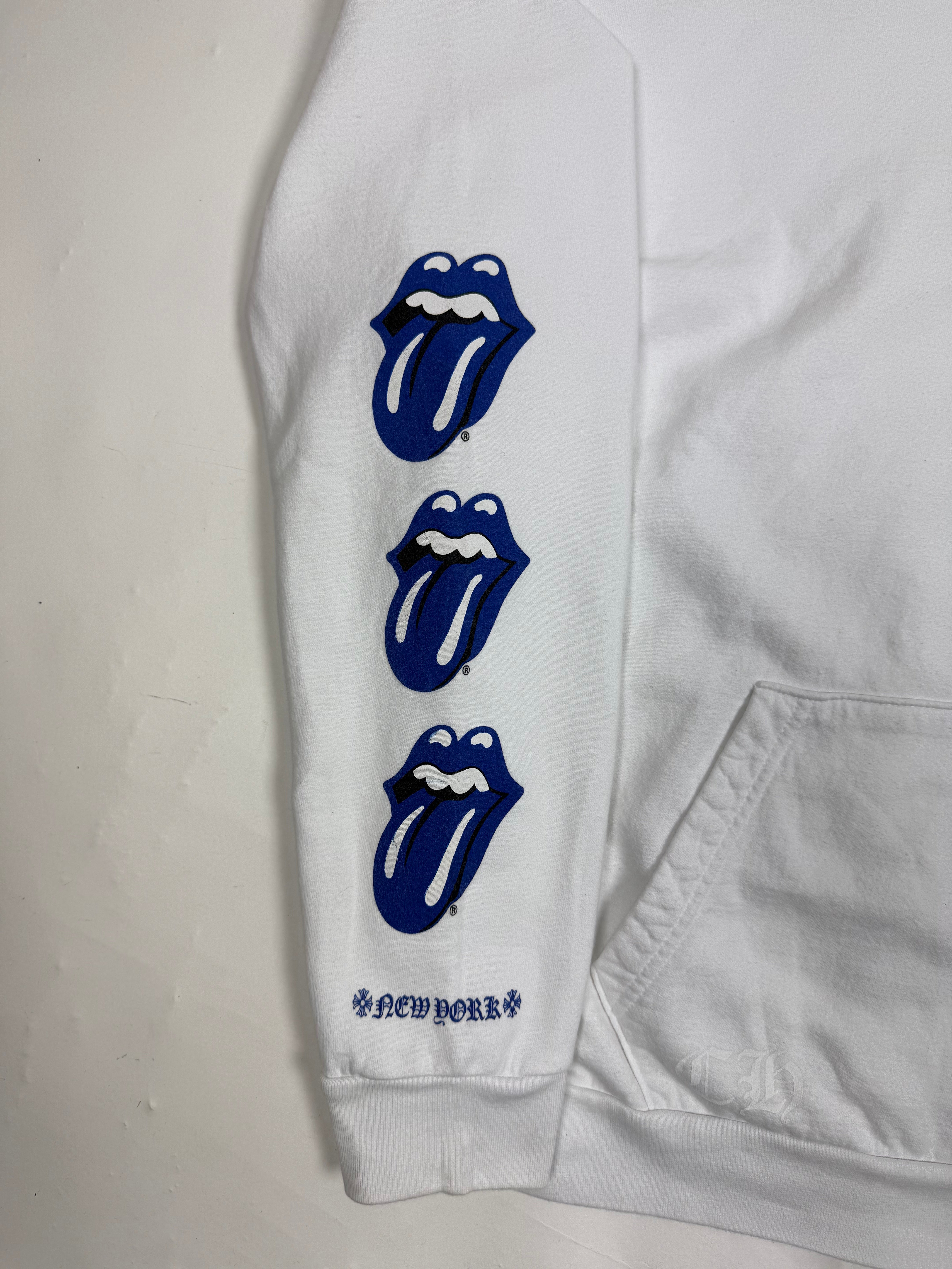 Chrome Hearts Rolling Stones Blue Logo Hoodie