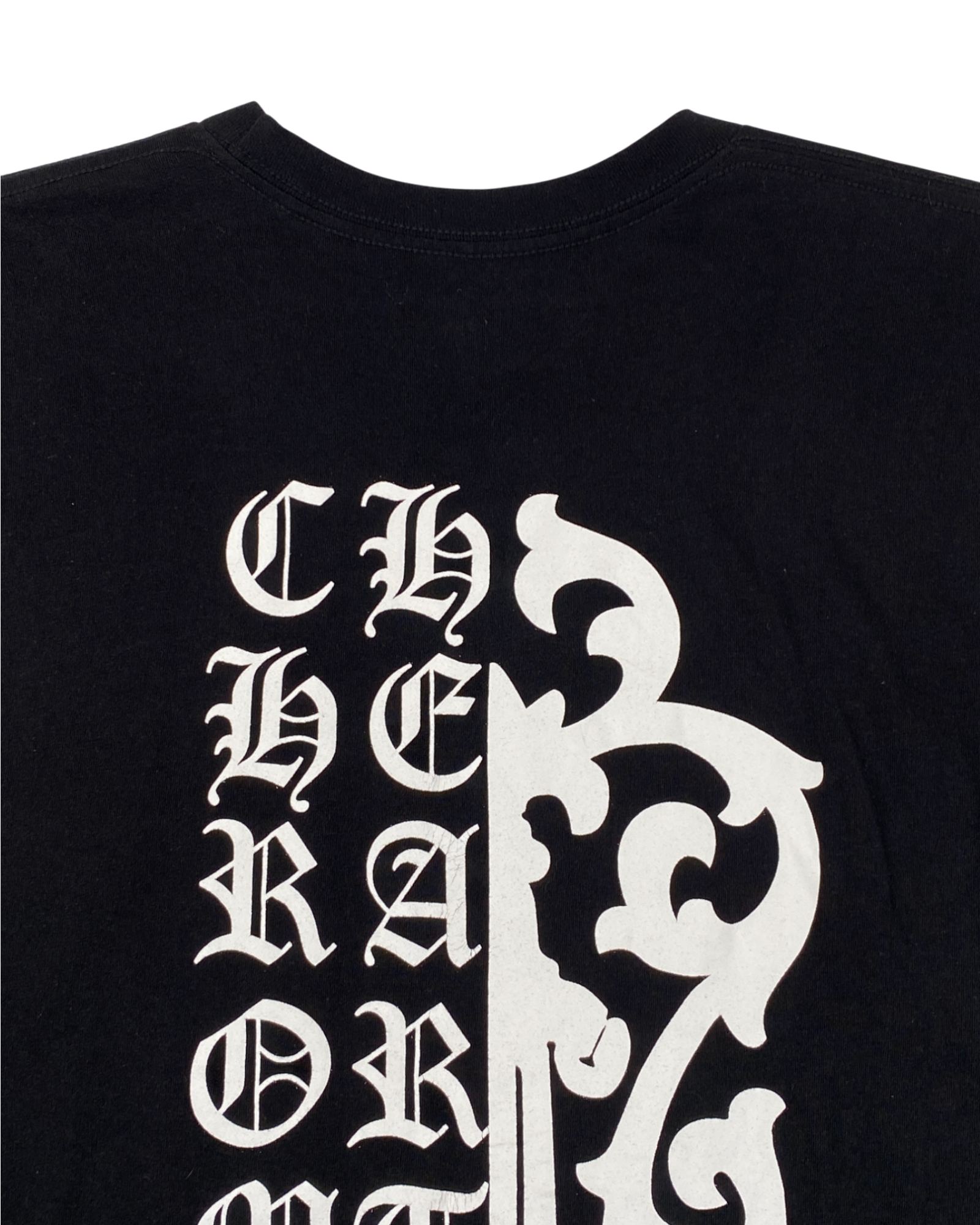 Chrome Hearts Black Dagger Scroll Logo Tee