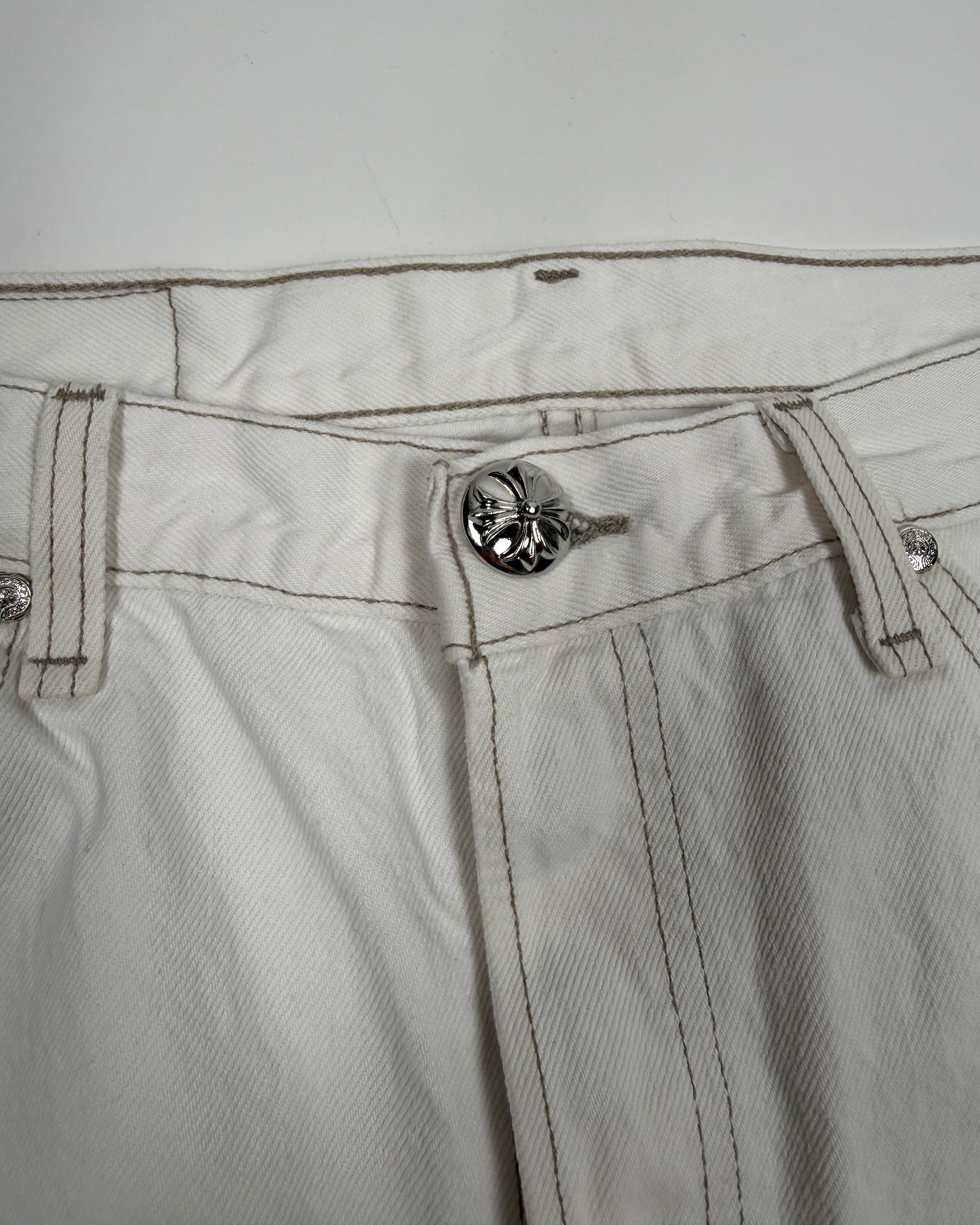 Chrome Hearts White Leopard Cross Patch Black Levi’s Denim Jeans