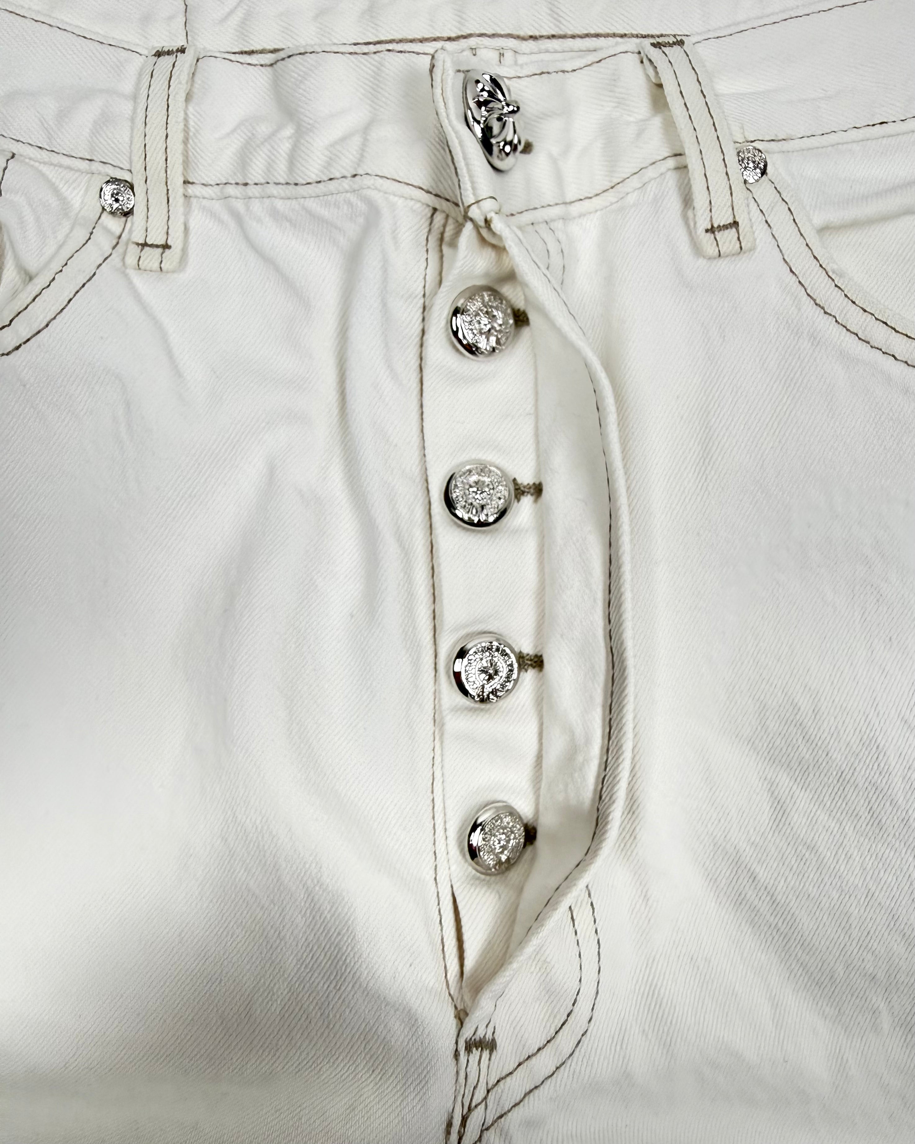 Chrome Hearts White Leopard Cross Patch Black Levi’s Denim Jeans