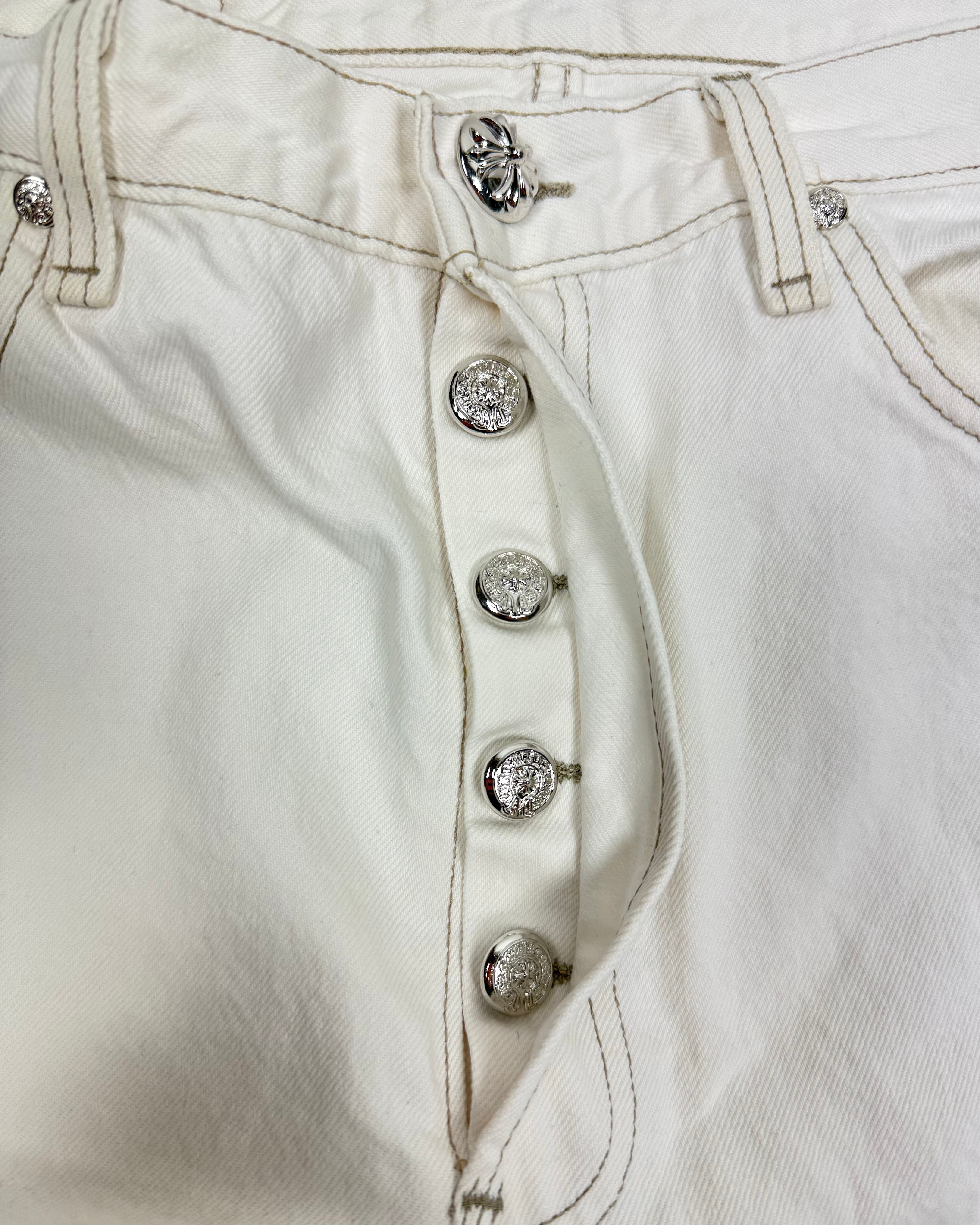 Chrome Hearts White Leopard Cross Patch Black Levi’s Denim Jeans