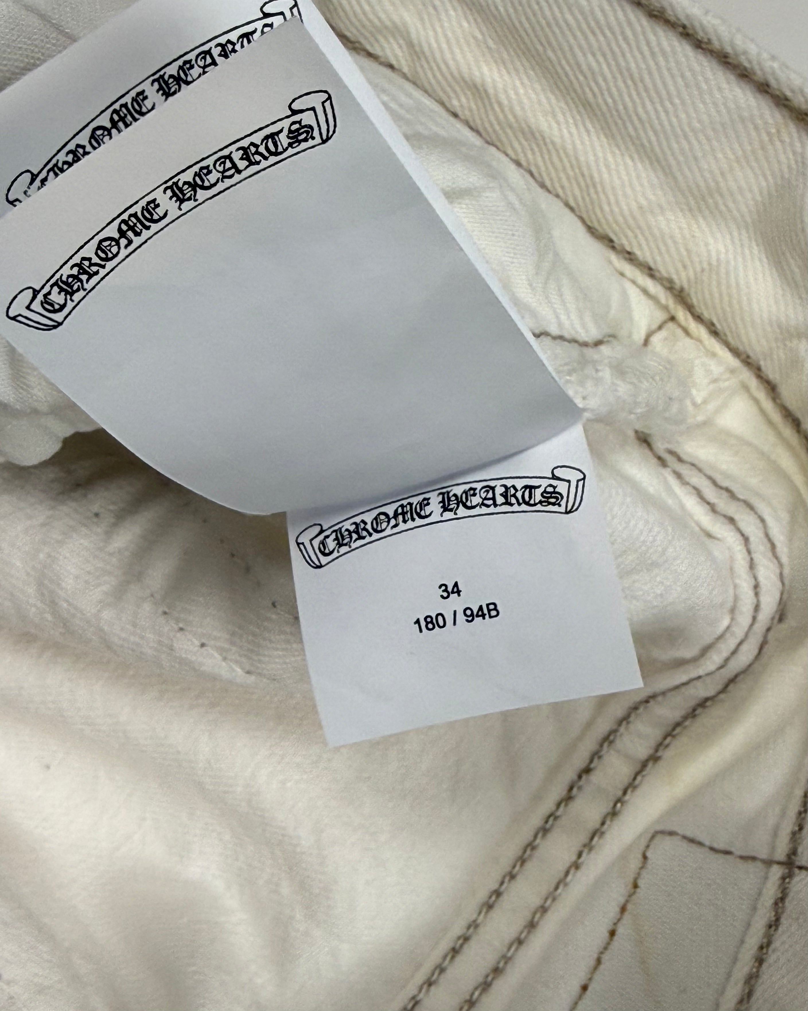 Chrome Hearts White Leopard Cross Patch Black Levi’s Denim Jeans