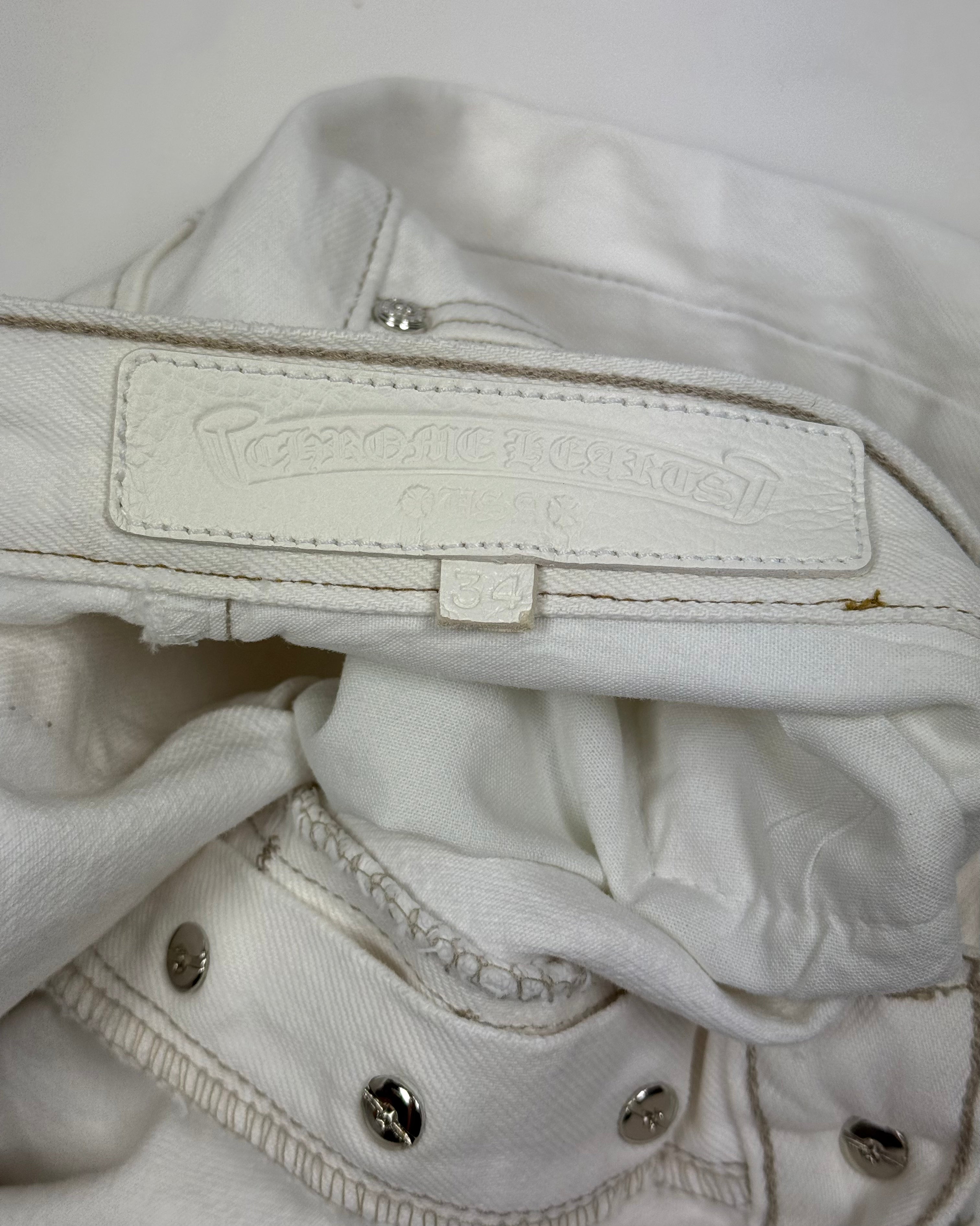 Chrome Hearts White Leopard Cross Patch Black Levi’s Denim Jeans