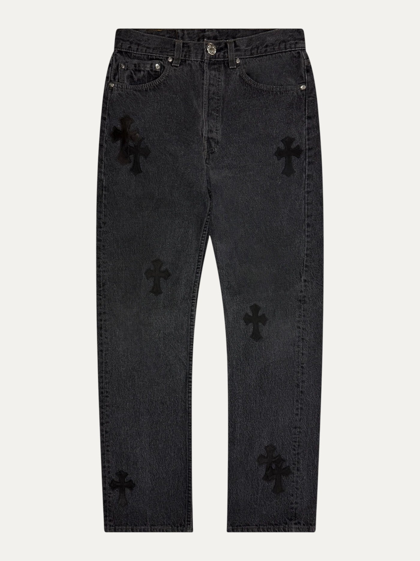 Chrome Hearts Black Cross Patch Black Levi’s Denim Jeans