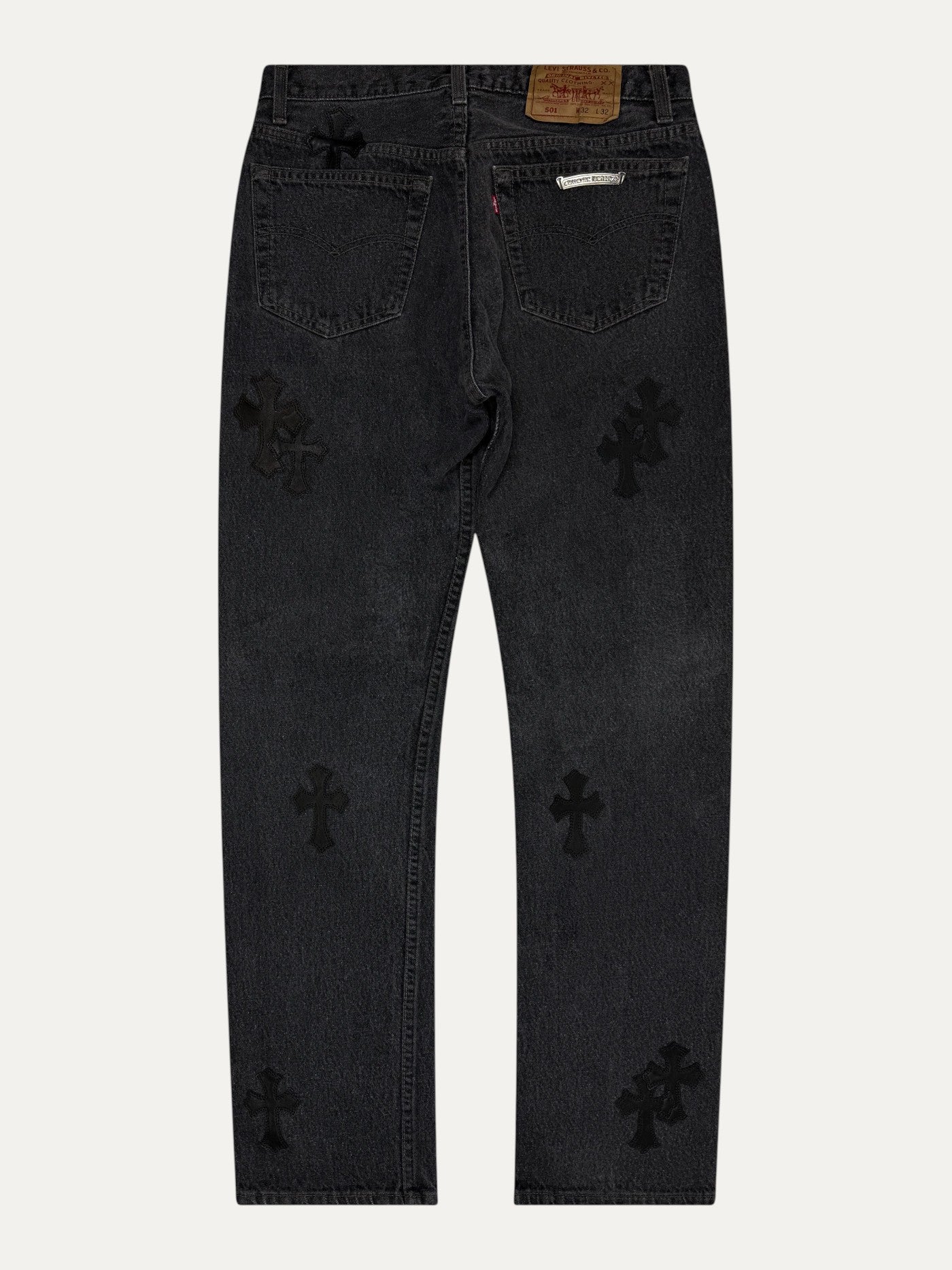Chrome Hearts Black Cross Patch Black Levi’s Denim Jeans