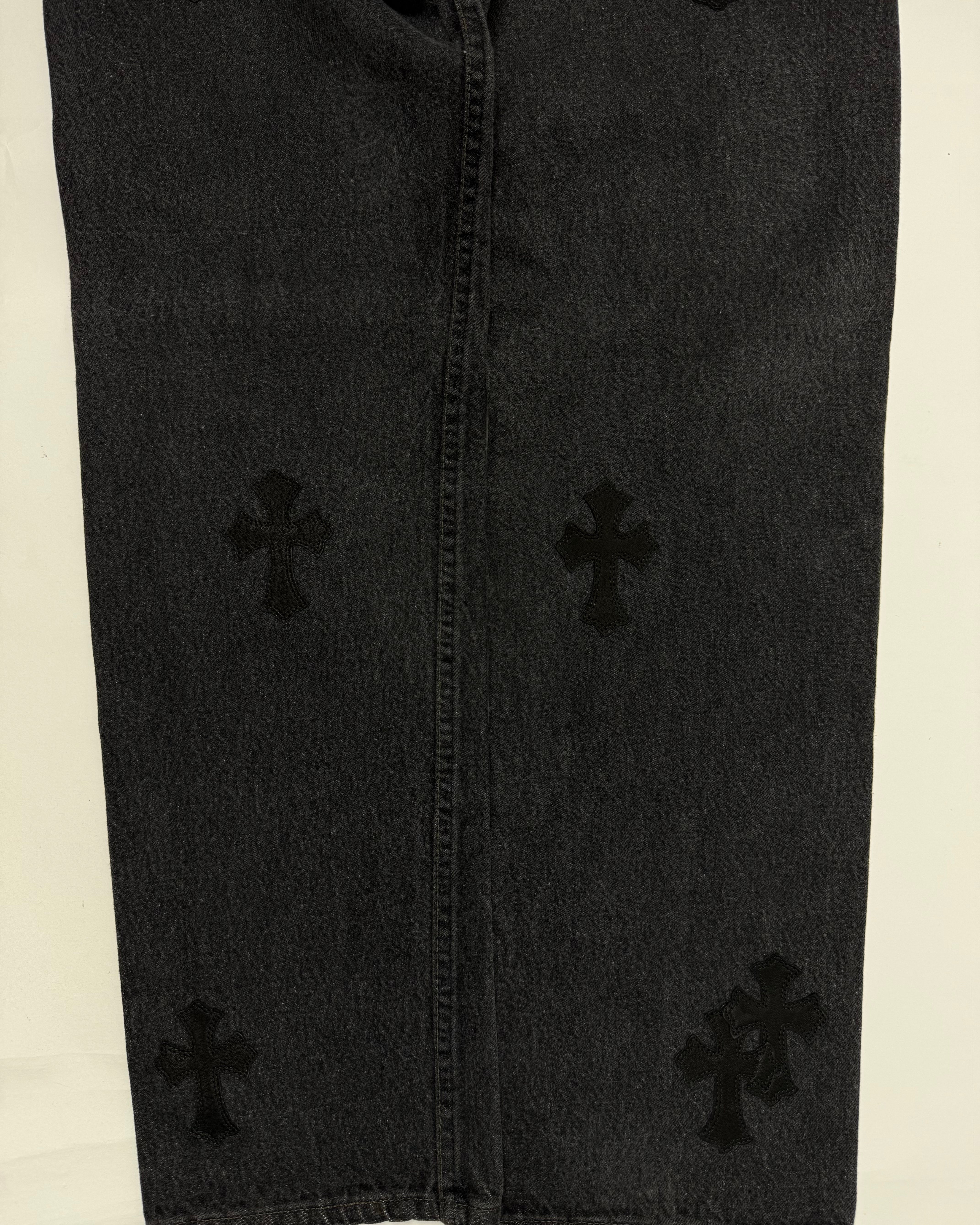 Chrome Hearts Black Cross Patch Black Levi’s Denim Jeans