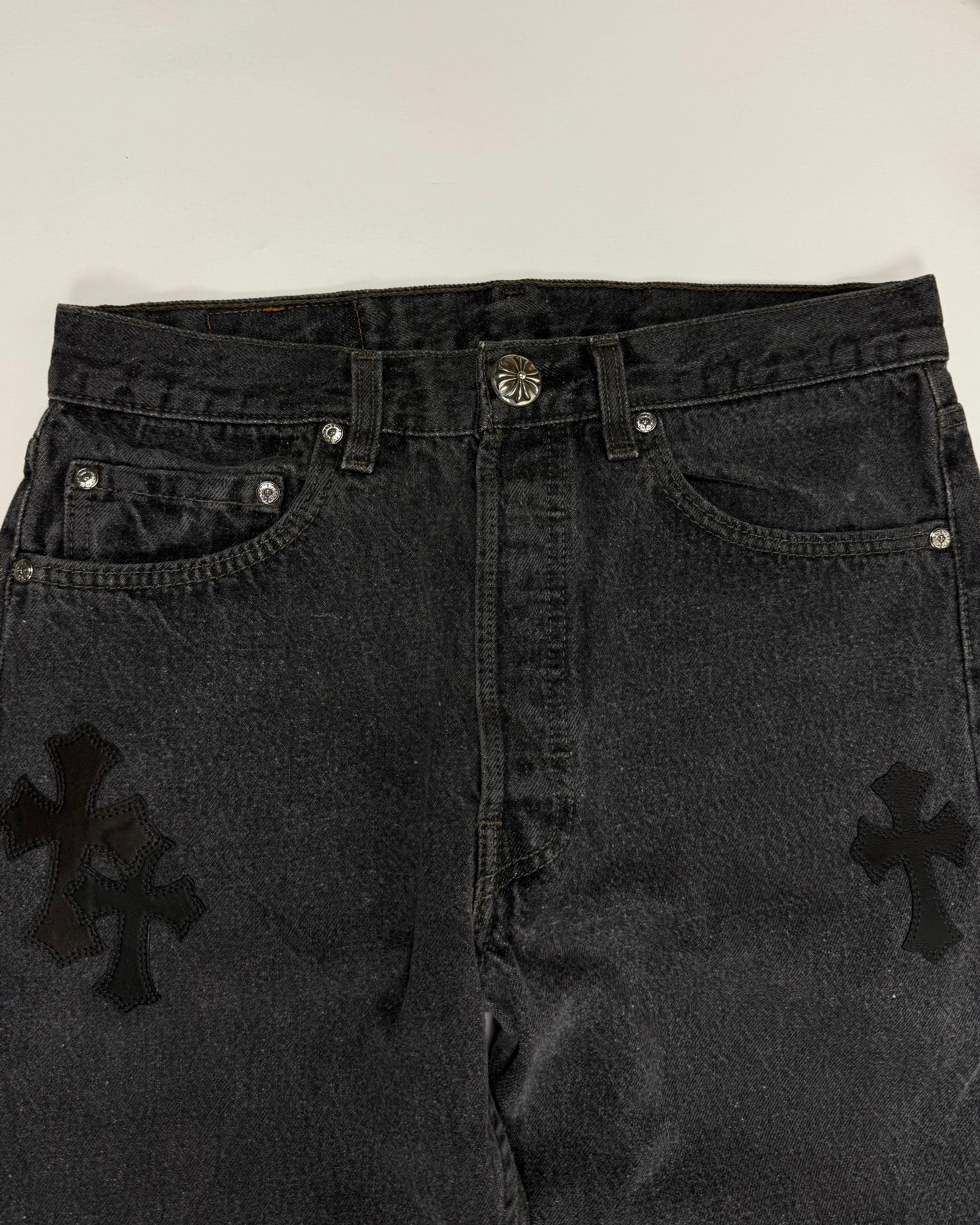 Chrome Hearts Black Cross Patch Black Levi’s Denim Jeans