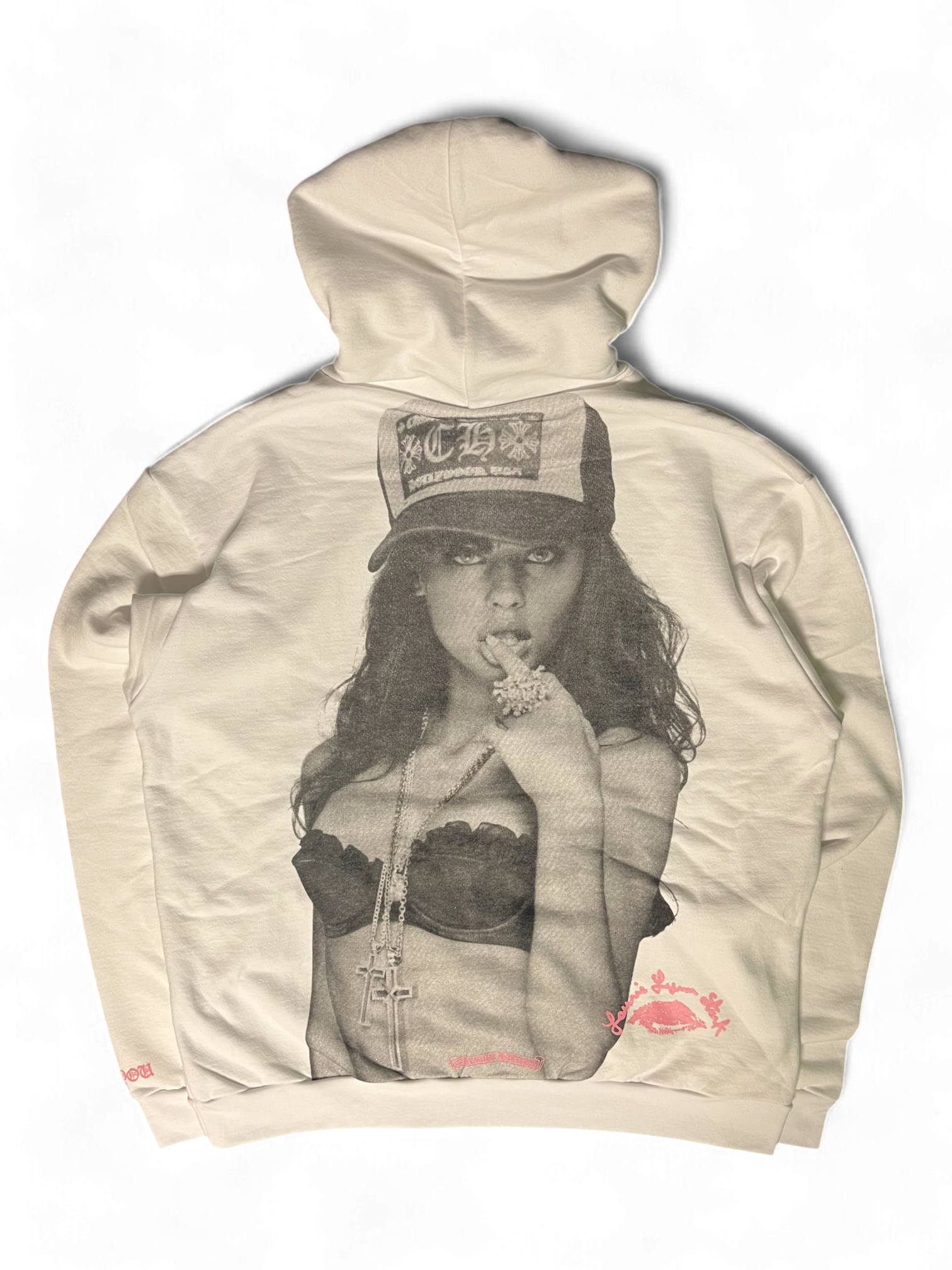 Chrome Hearts Laurie Lynn Stark "Love You" White Pink Hoodie