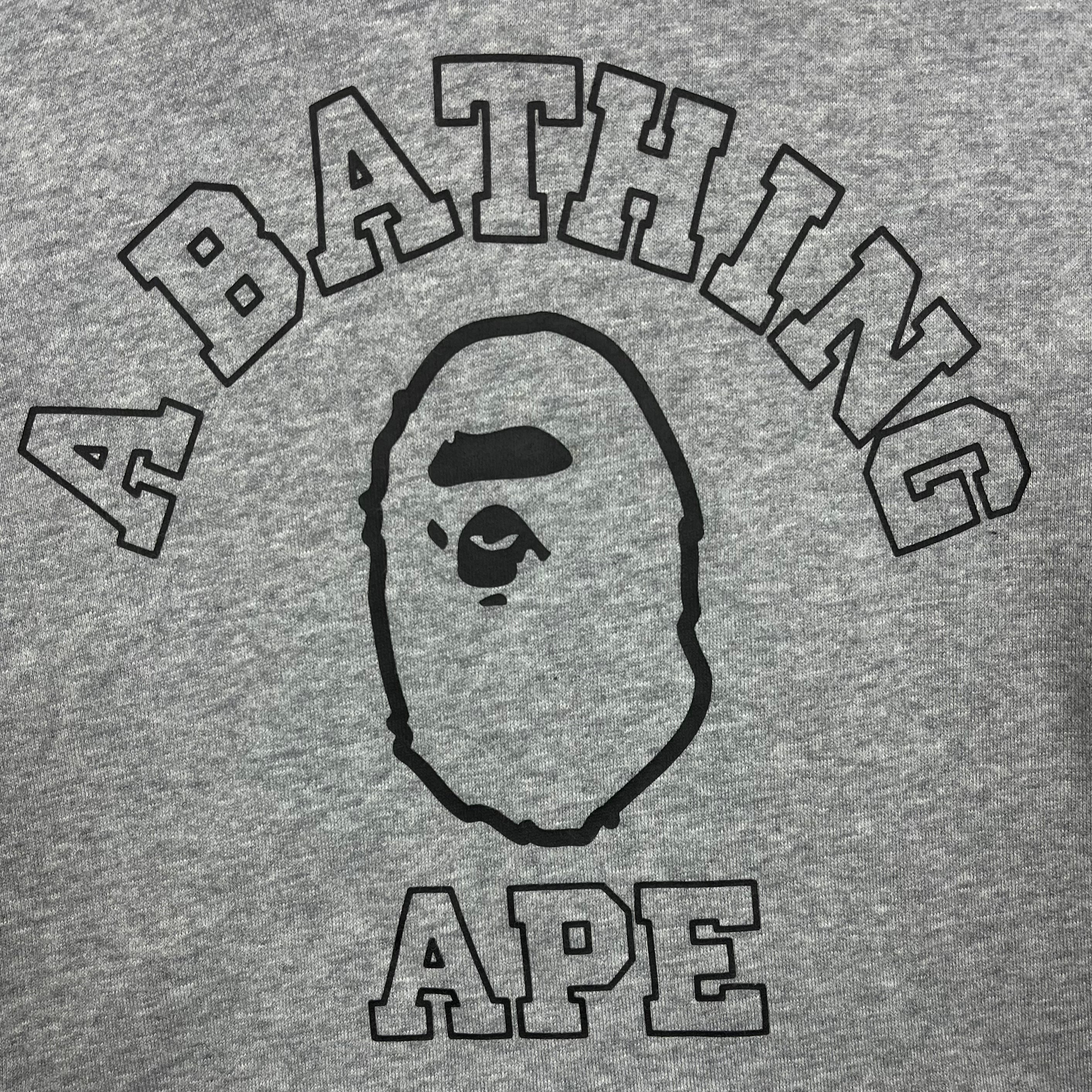 BAPE Grey College Logo Hoodie