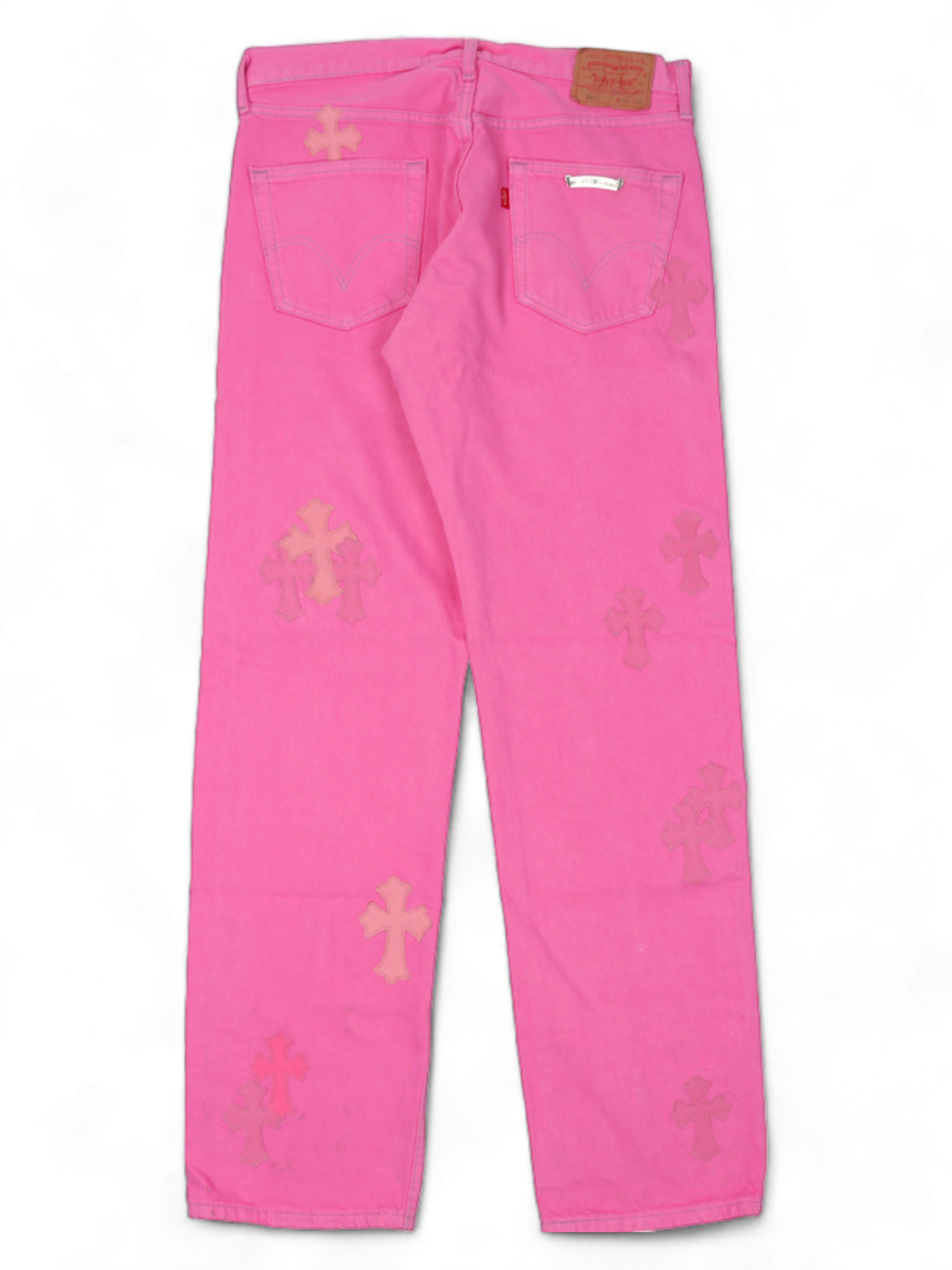 Chrome Hearts Pink Cross Patch Levi’s Denim Jeans