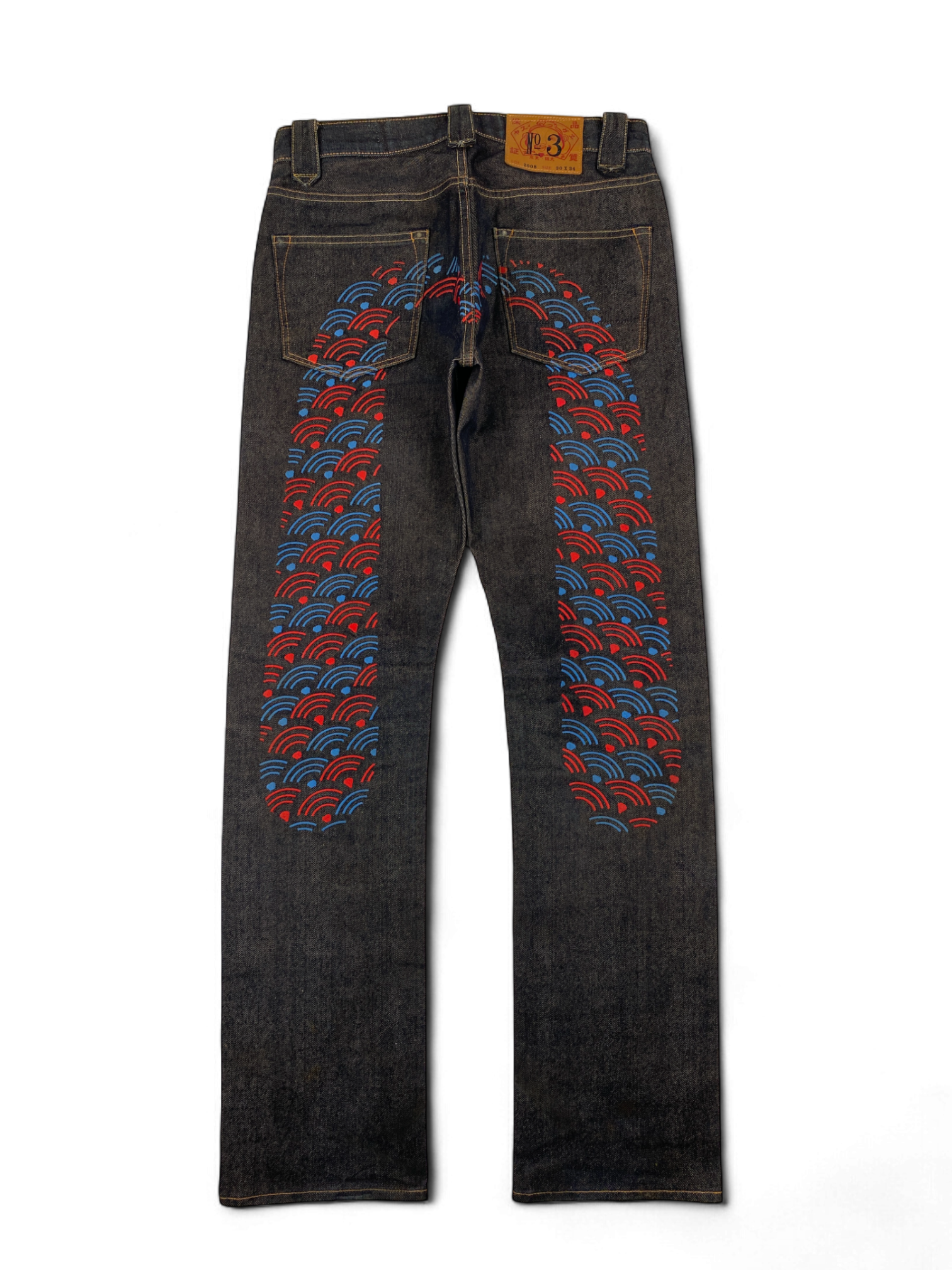 Evisu Diacock Red Black Jeans