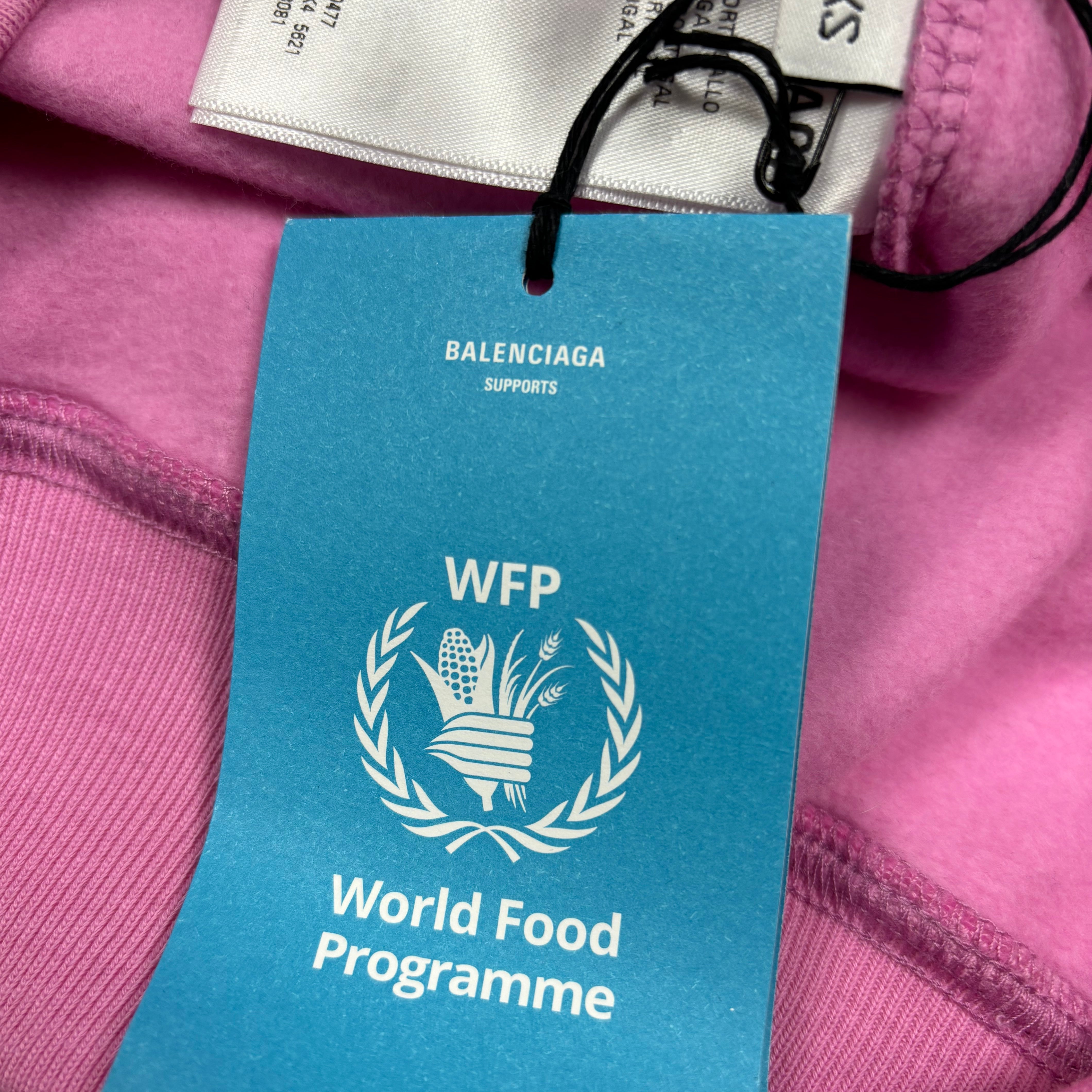 Balenciaga Pink World Food Programme Logo Hoodie