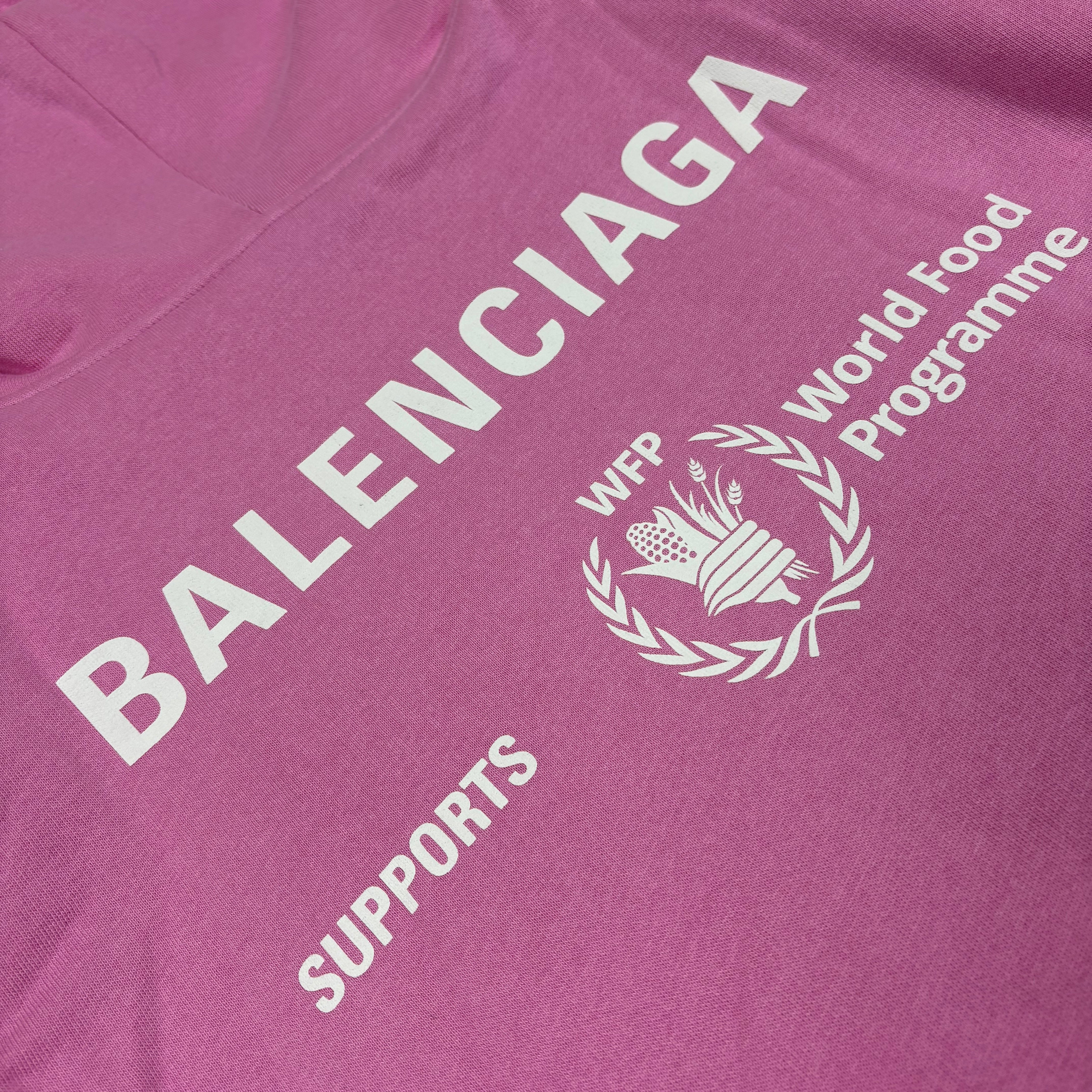 Balenciaga Pink World Food Programme Logo Hoodie