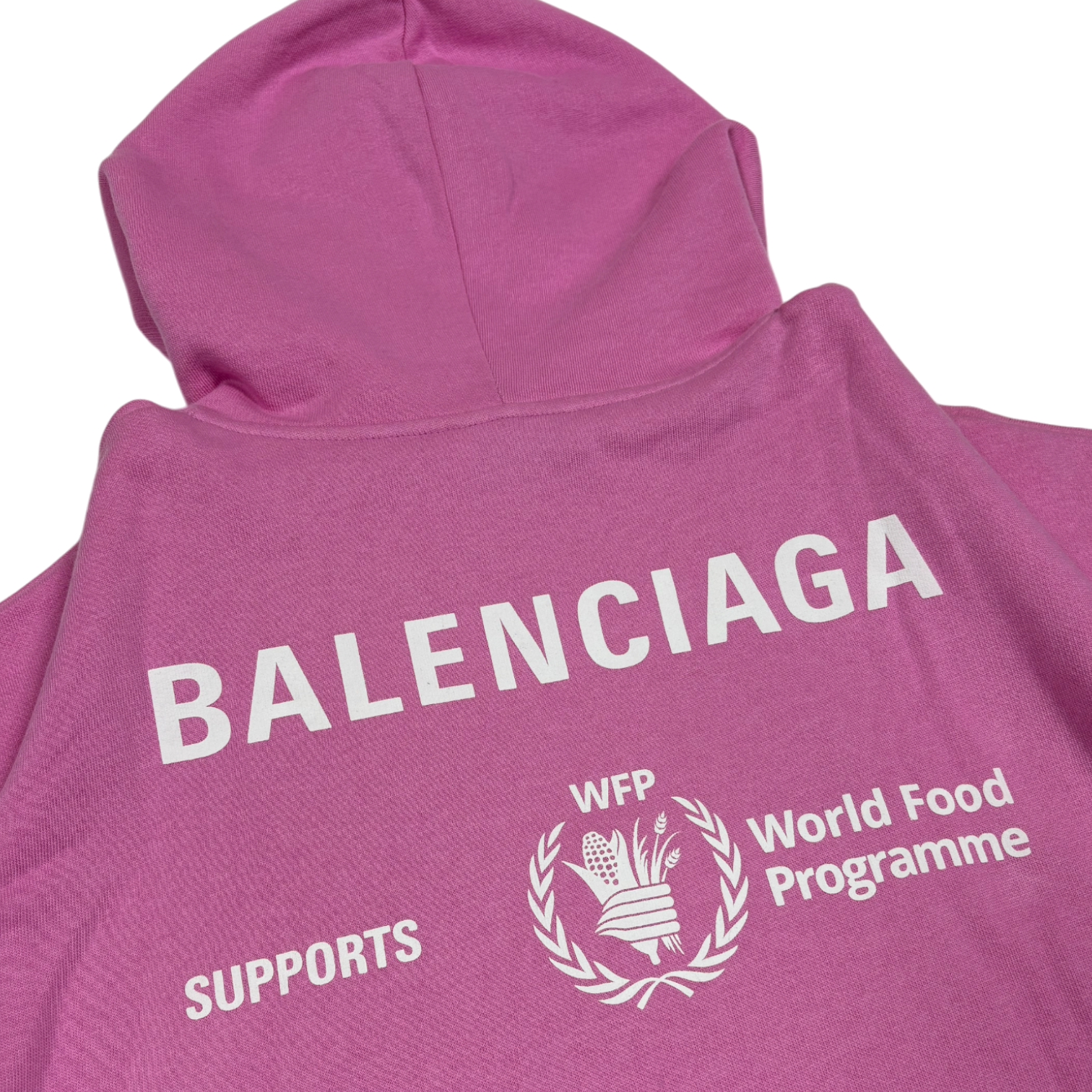 Balenciaga Pink World Food Programme Logo Hoodie