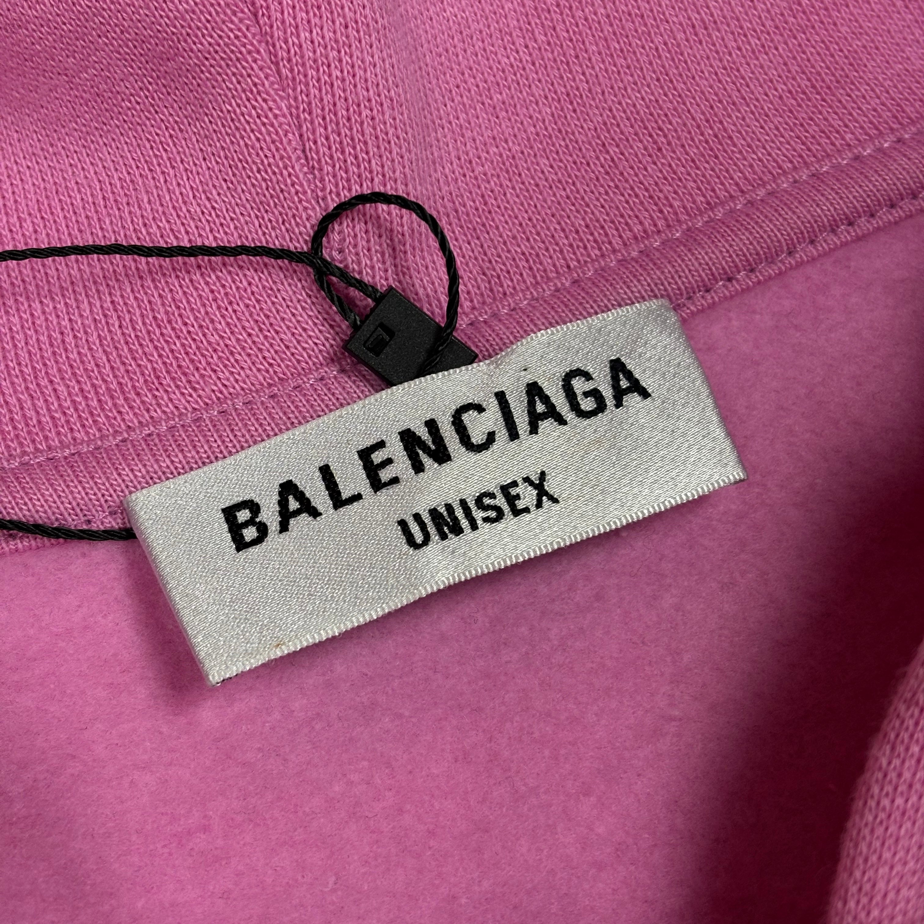 Balenciaga Pink World Food Programme Logo Hoodie