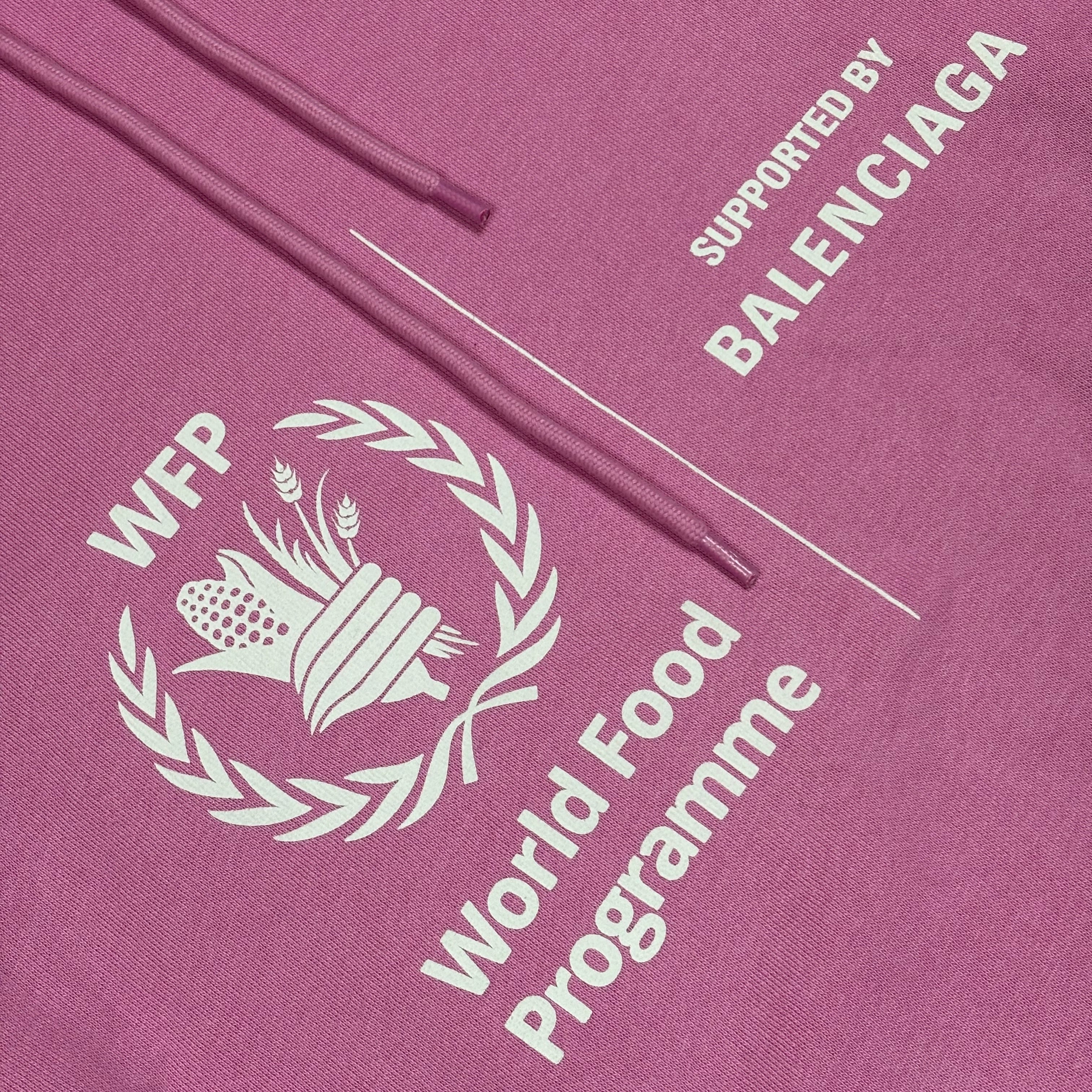 Balenciaga Pink World Food Programme Logo Hoodie