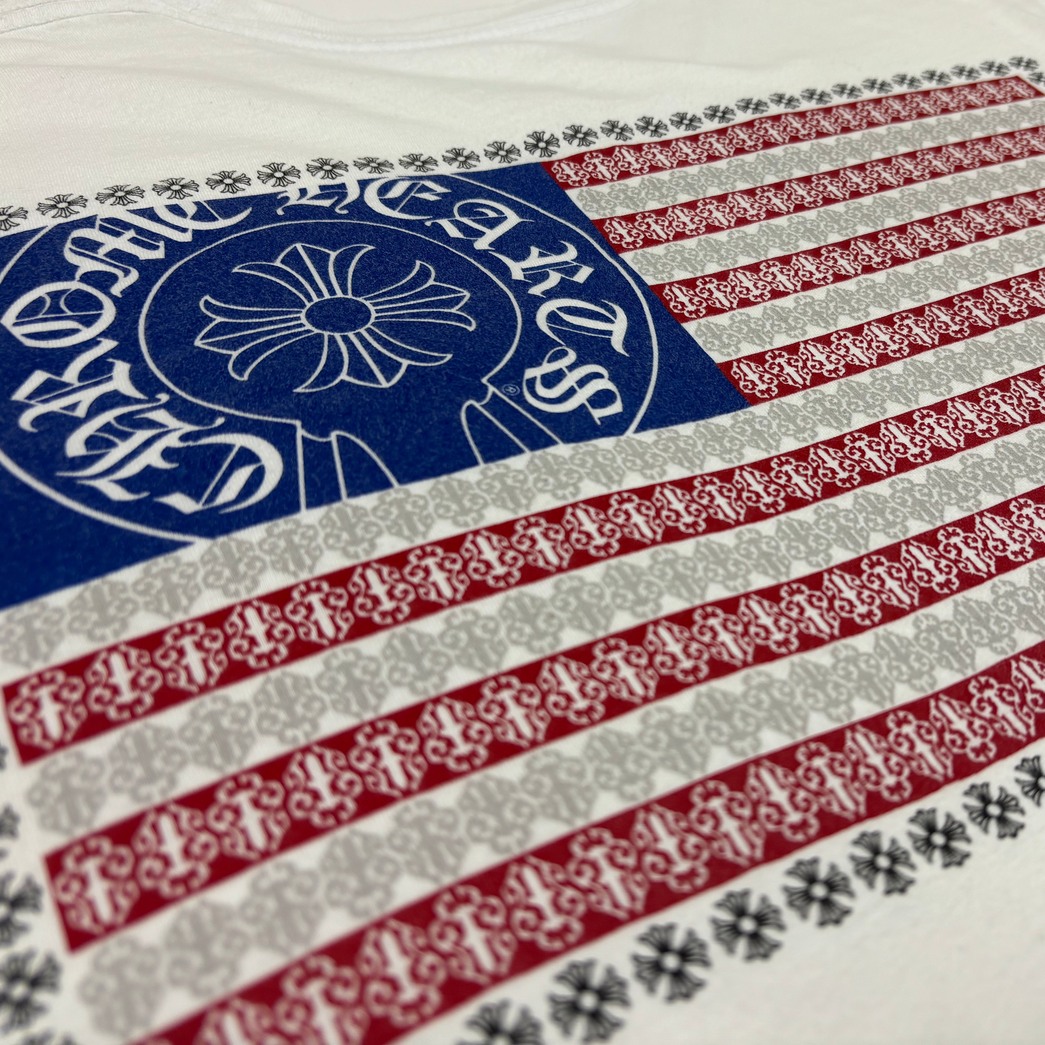 Chrome Hearts White USA Flag Tee