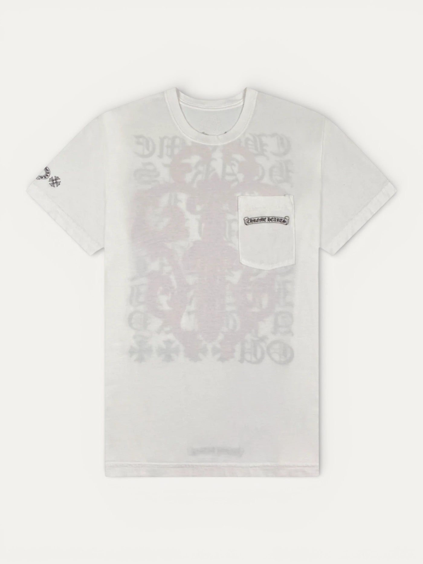Chrome Hearts White Pink Dagger Logo Tee