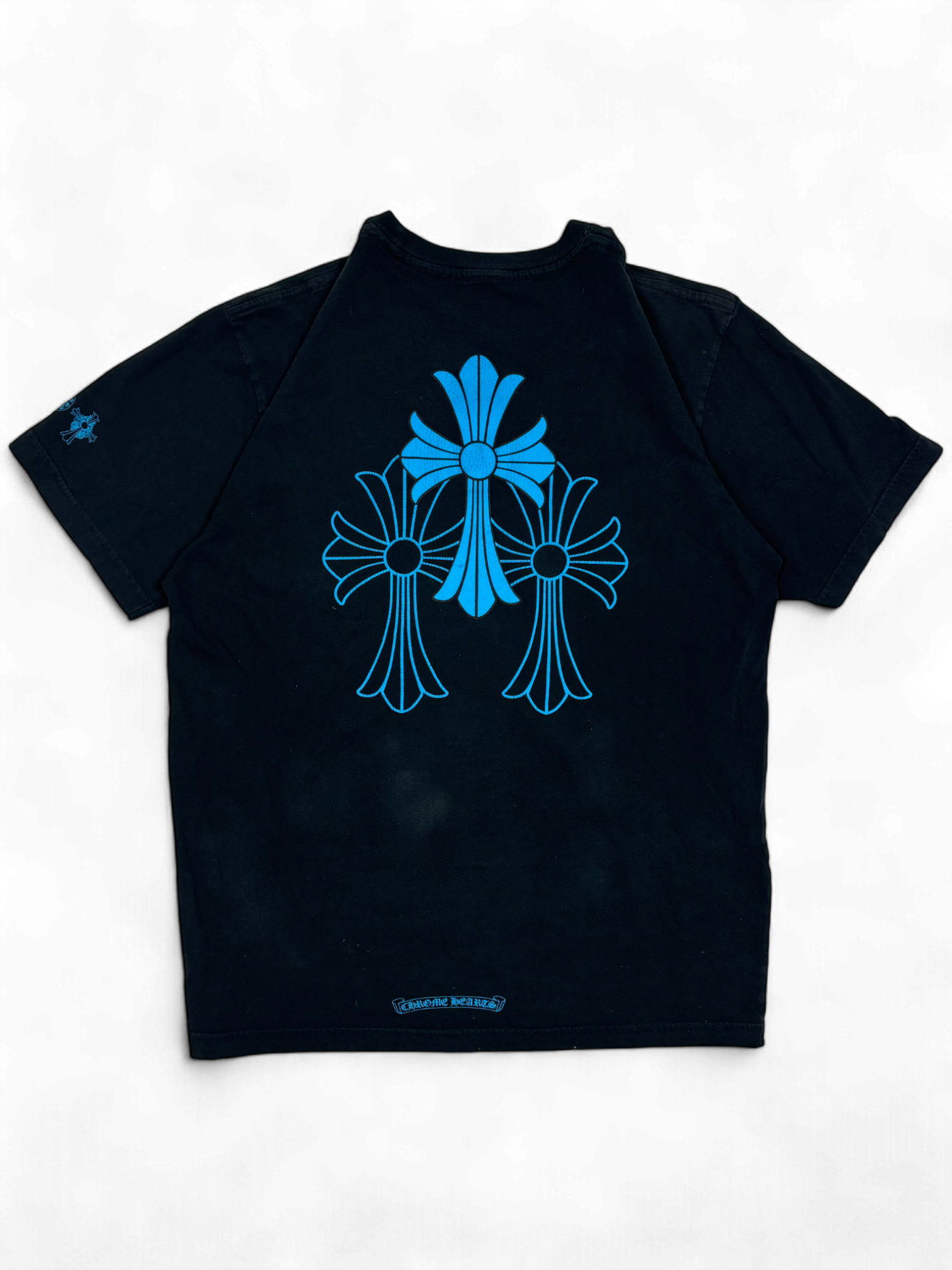 Chrome Hearts Black Teal Cemetery Cross Tee