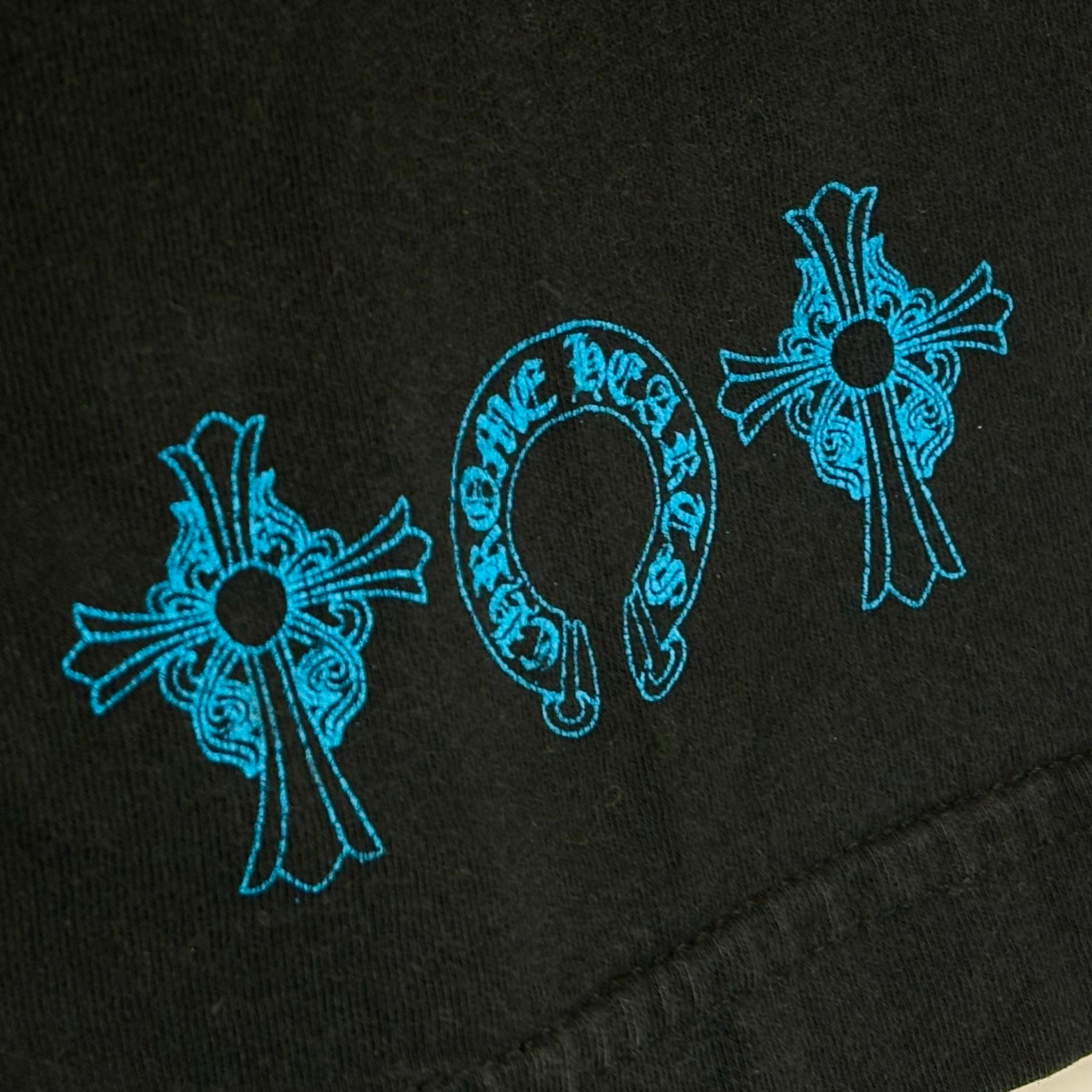 Chrome Hearts Black Teal Cemetery Cross Tee