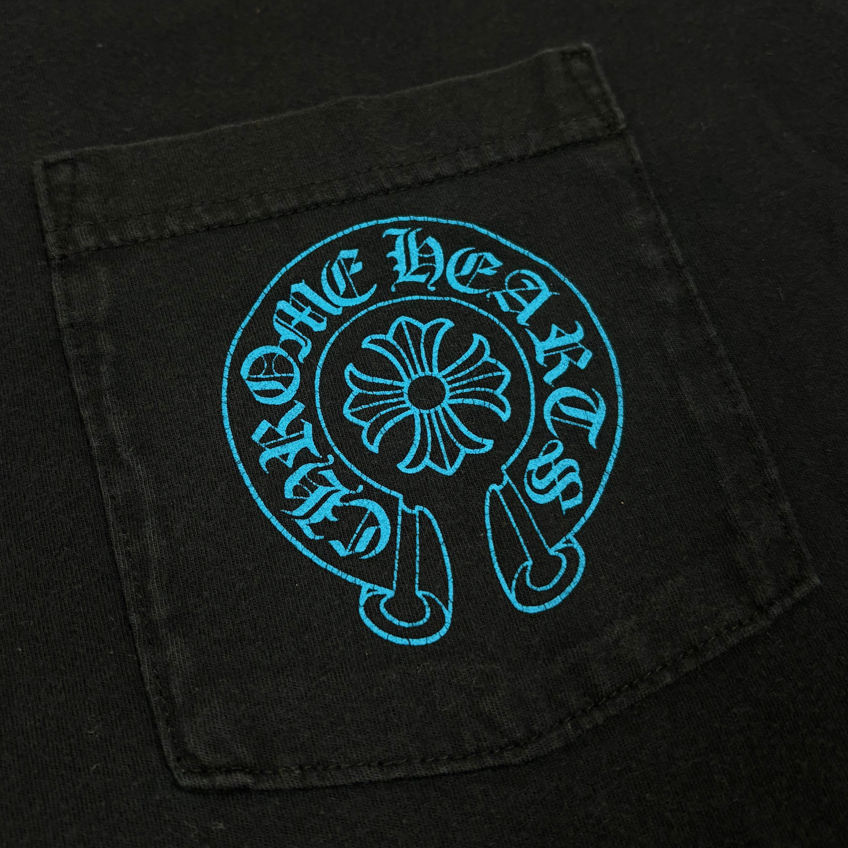 Chrome Hearts Black Teal Cemetery Cross Tee