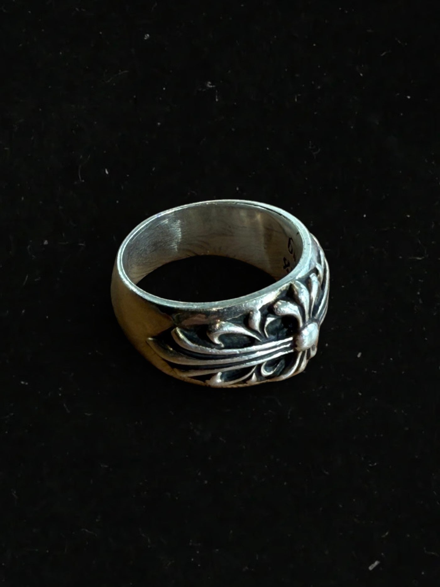 Chrome Hearts Silver Floral Cross Ring