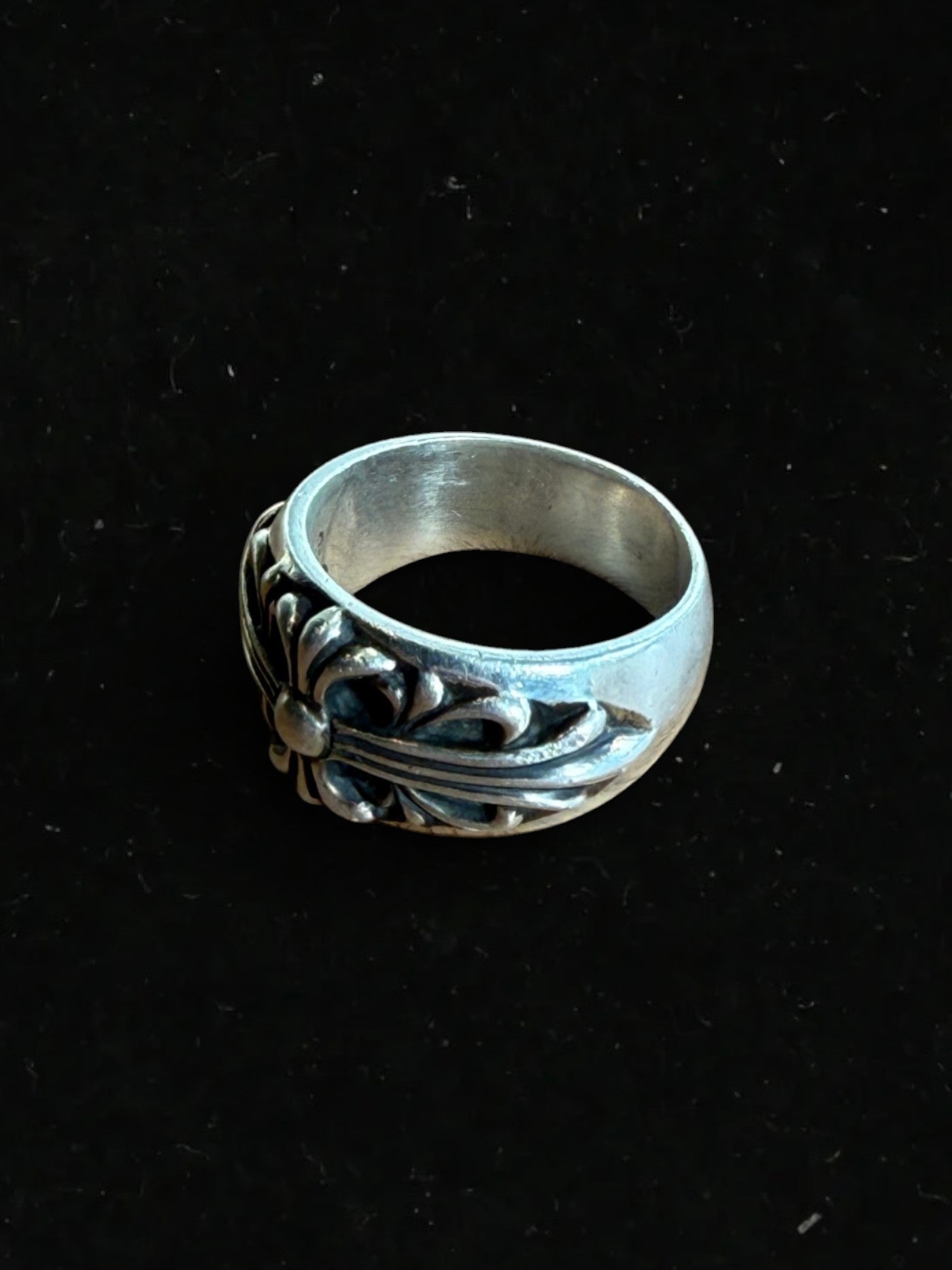 Chrome Hearts Silver Floral Cross Ring