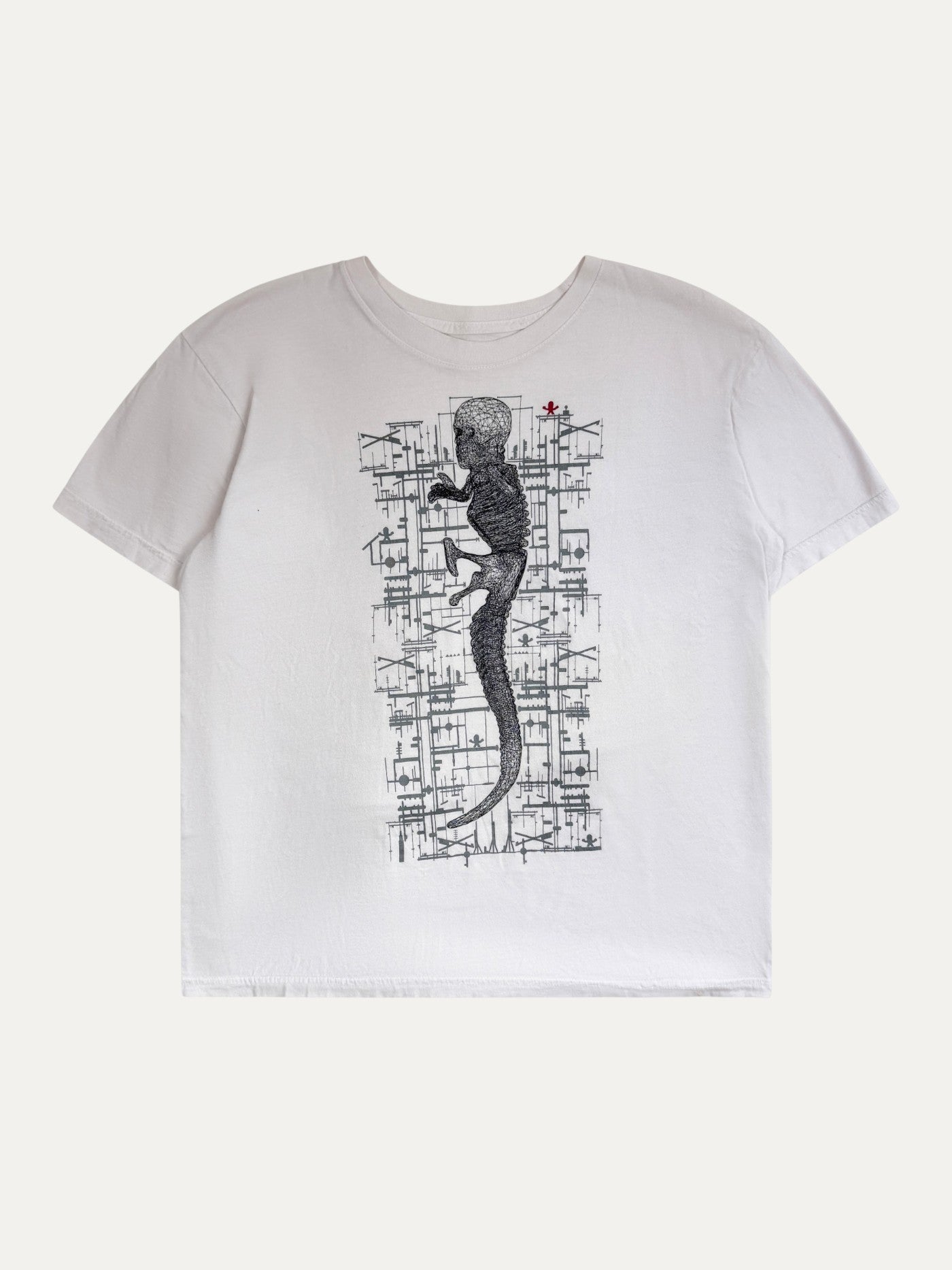 Chrome Hearts x FOTI Vintage Grey Skeleton Tee