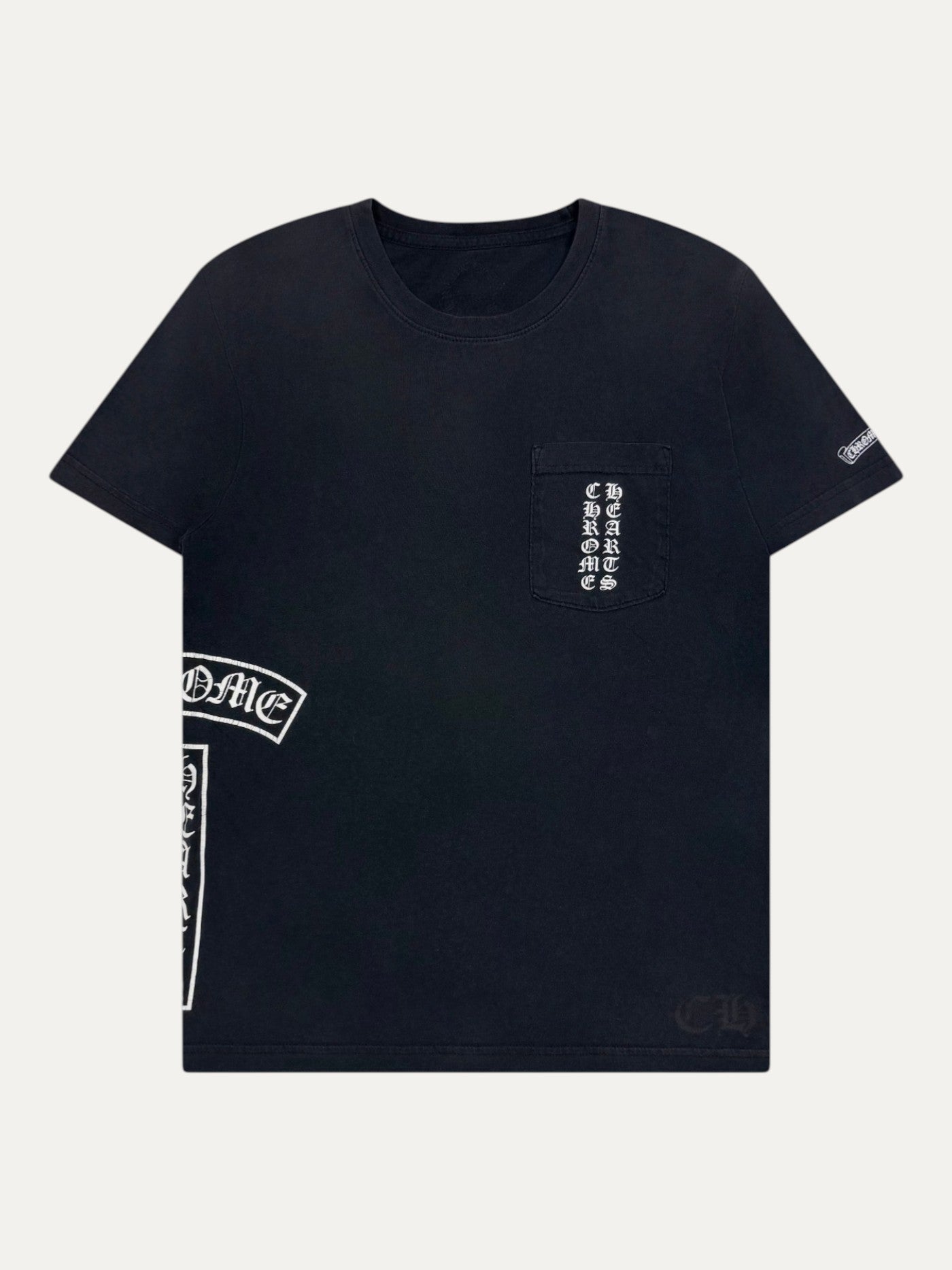 Chrome Hearts Black Horseshoe Vertical Logo Tee