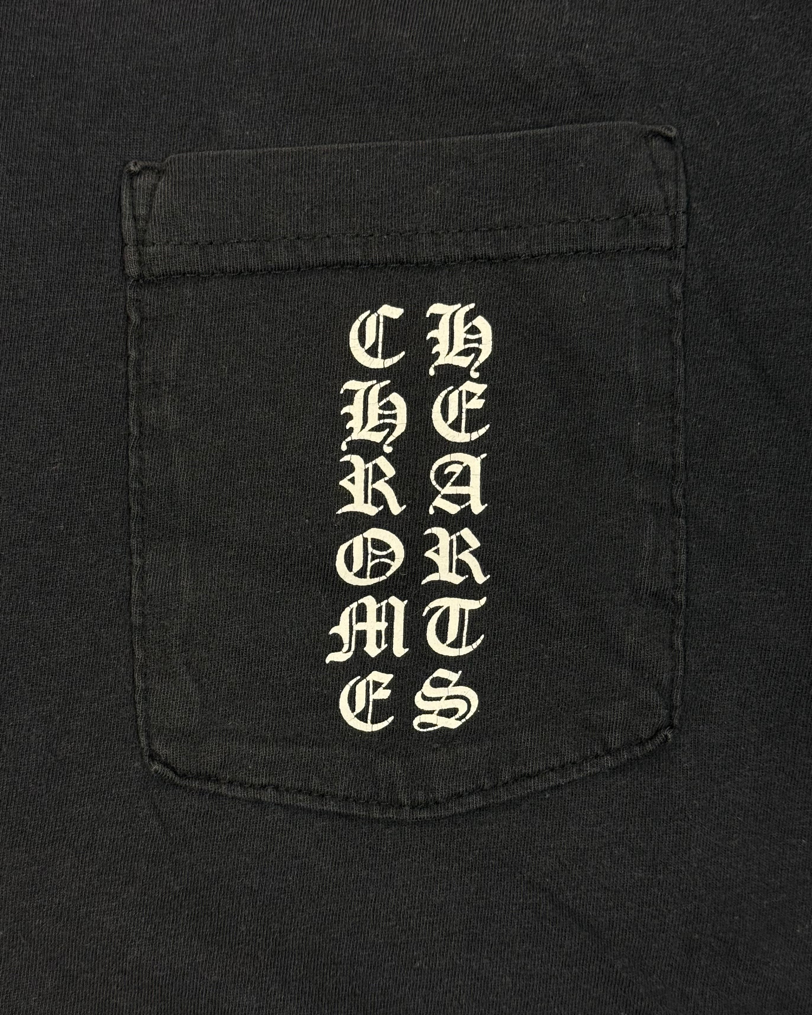 Chrome Hearts Black Horseshoe Vertical Logo Tee
