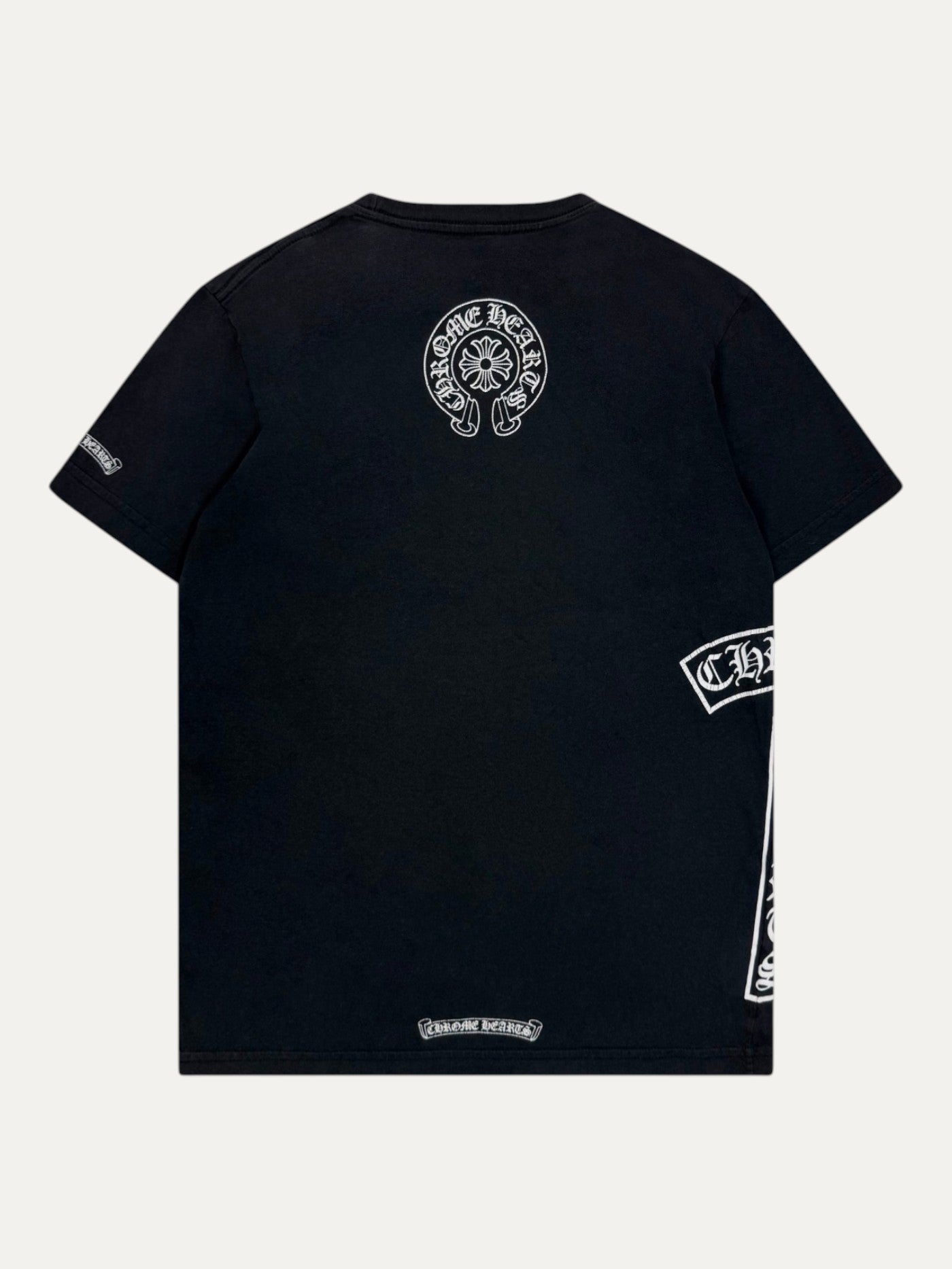 Chrome Hearts Black Horseshoe Vertical Logo Tee