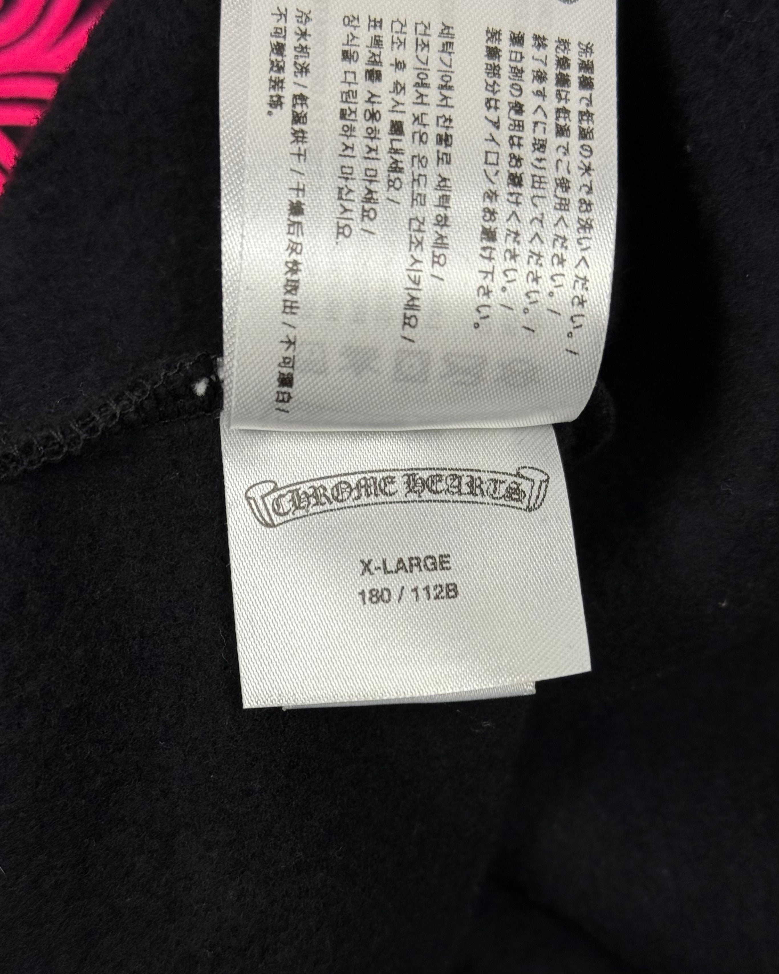 Chrome Hearts Floral Horseshoe Logo Black Pink Zip Up Hoodie