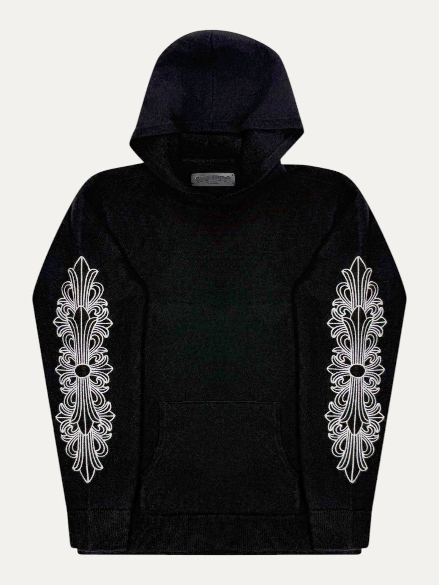 Chrome Hearts Cashmere Embroidered Floral Black Hoodie