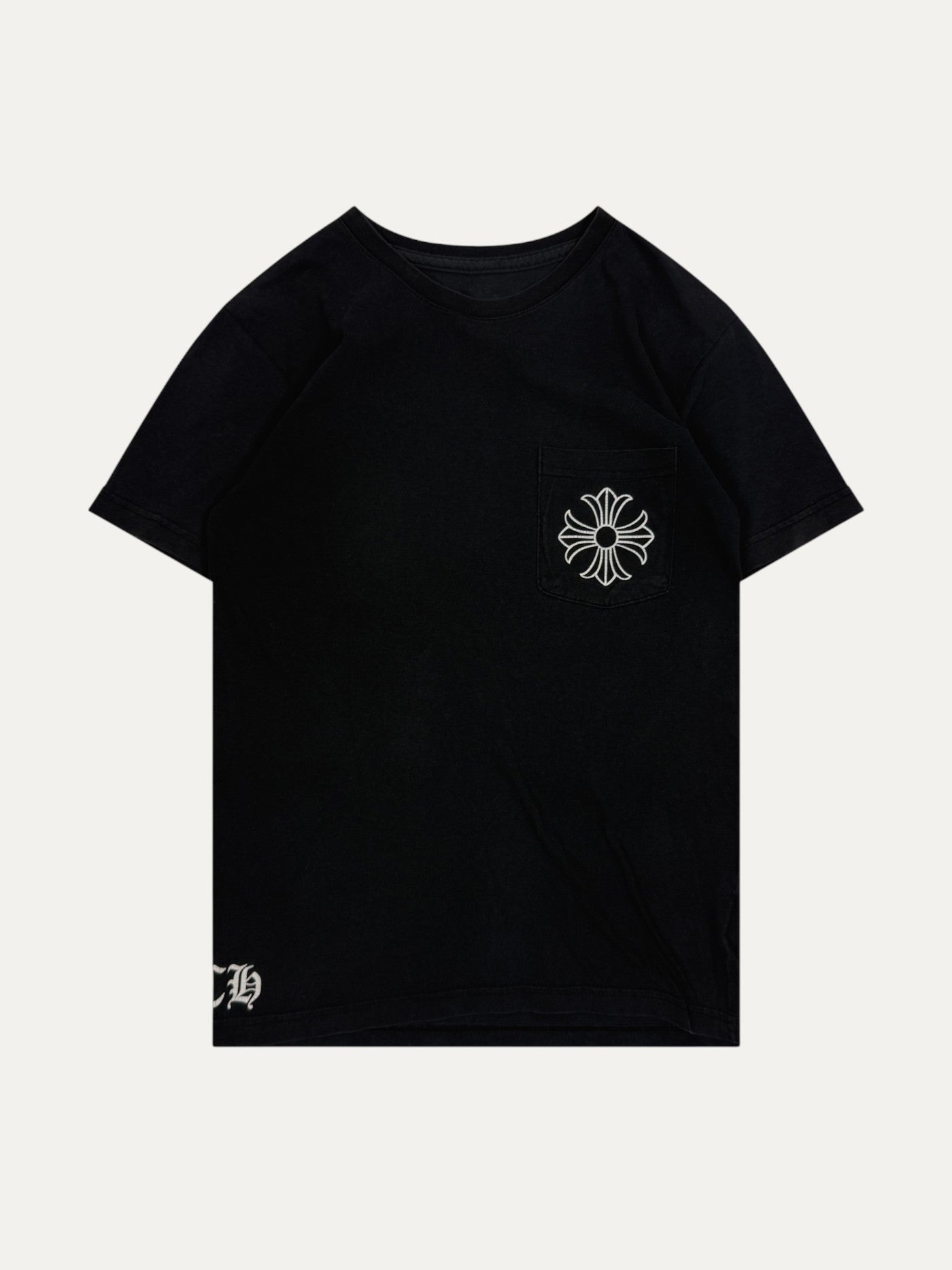 Chrome Hearts Vintage Black Cross Logo Black Tee