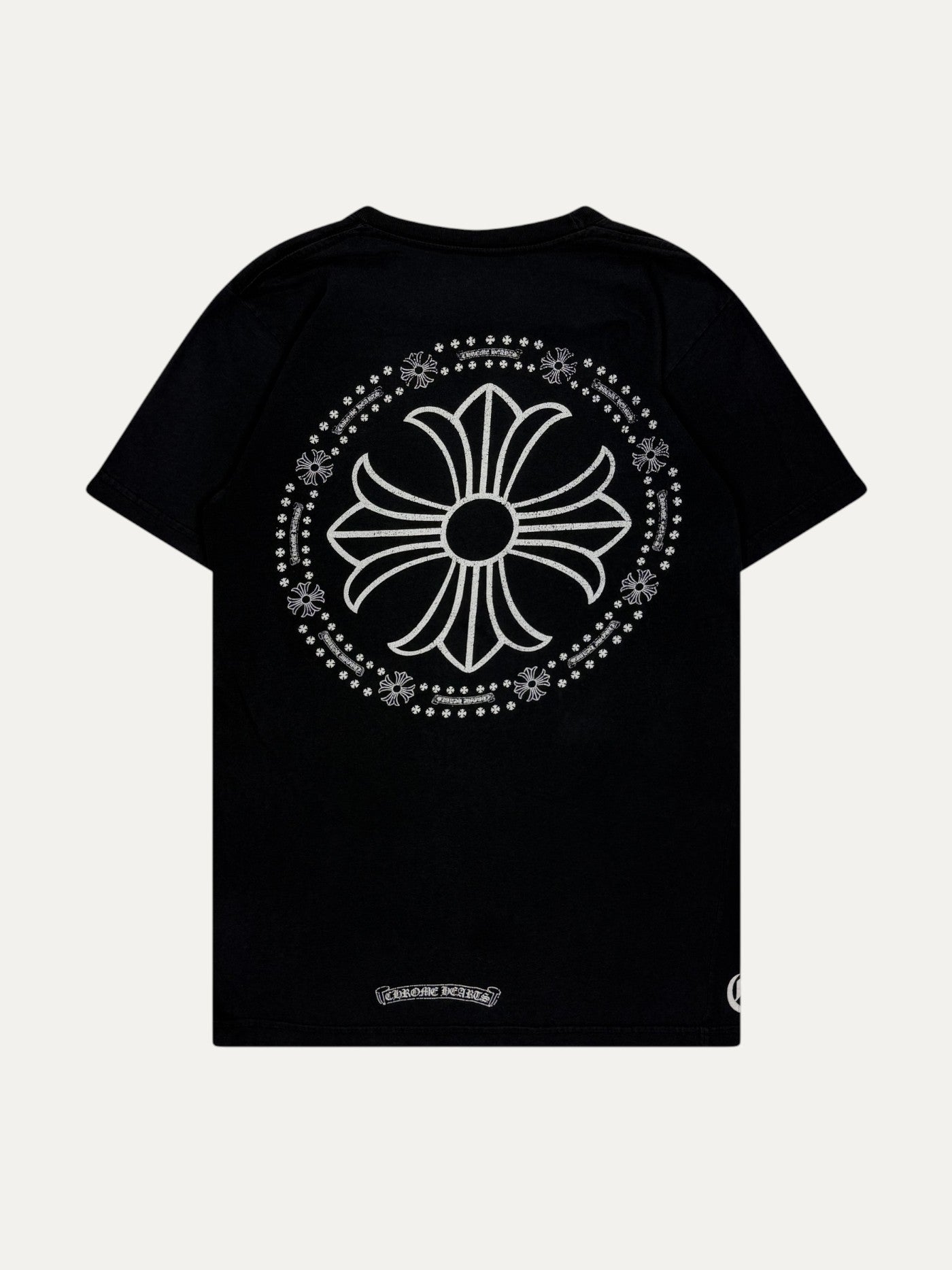 Chrome Hearts Vintage Black Cross Logo Black Tee