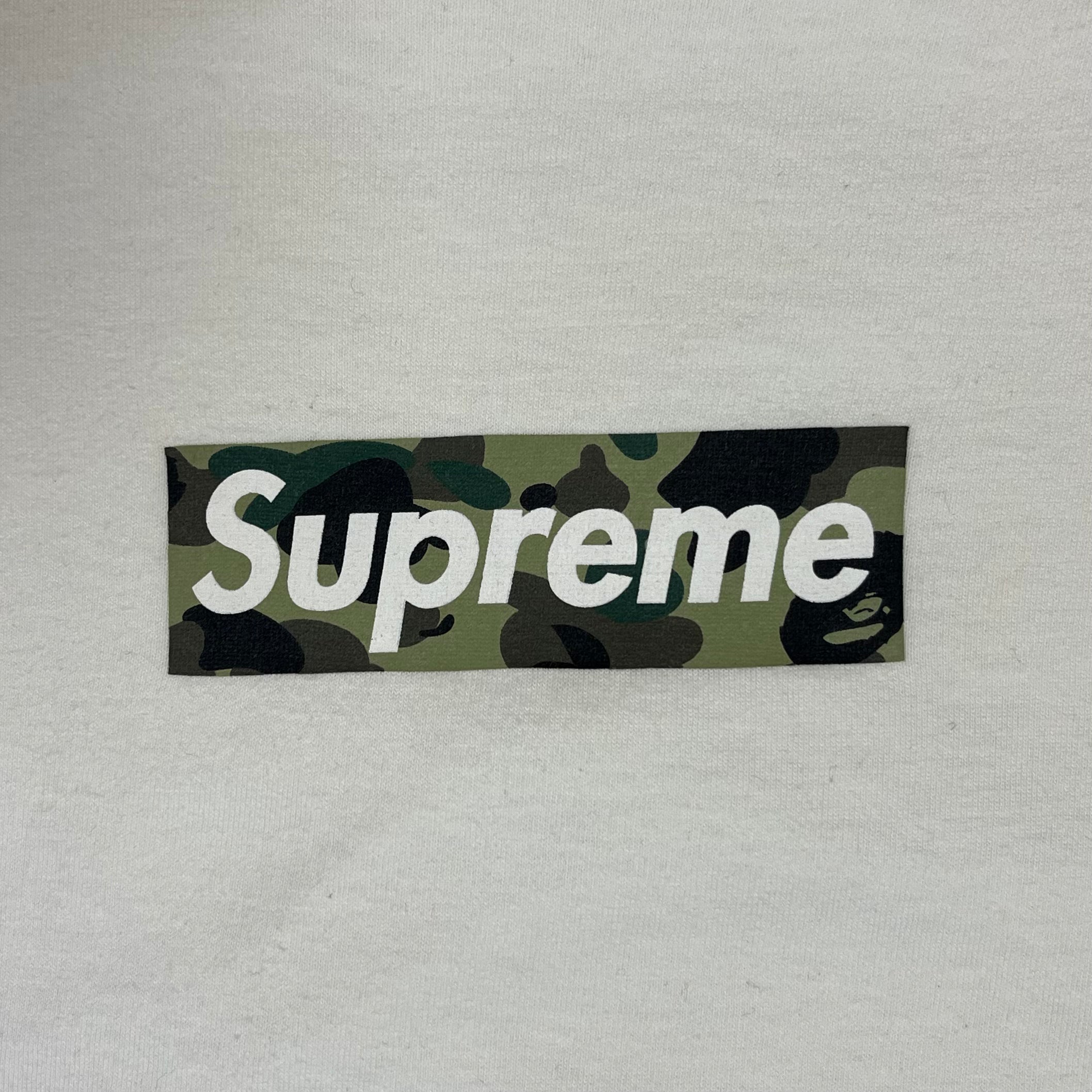 2002 Supreme Green BAPE Camo Box Logo Tee