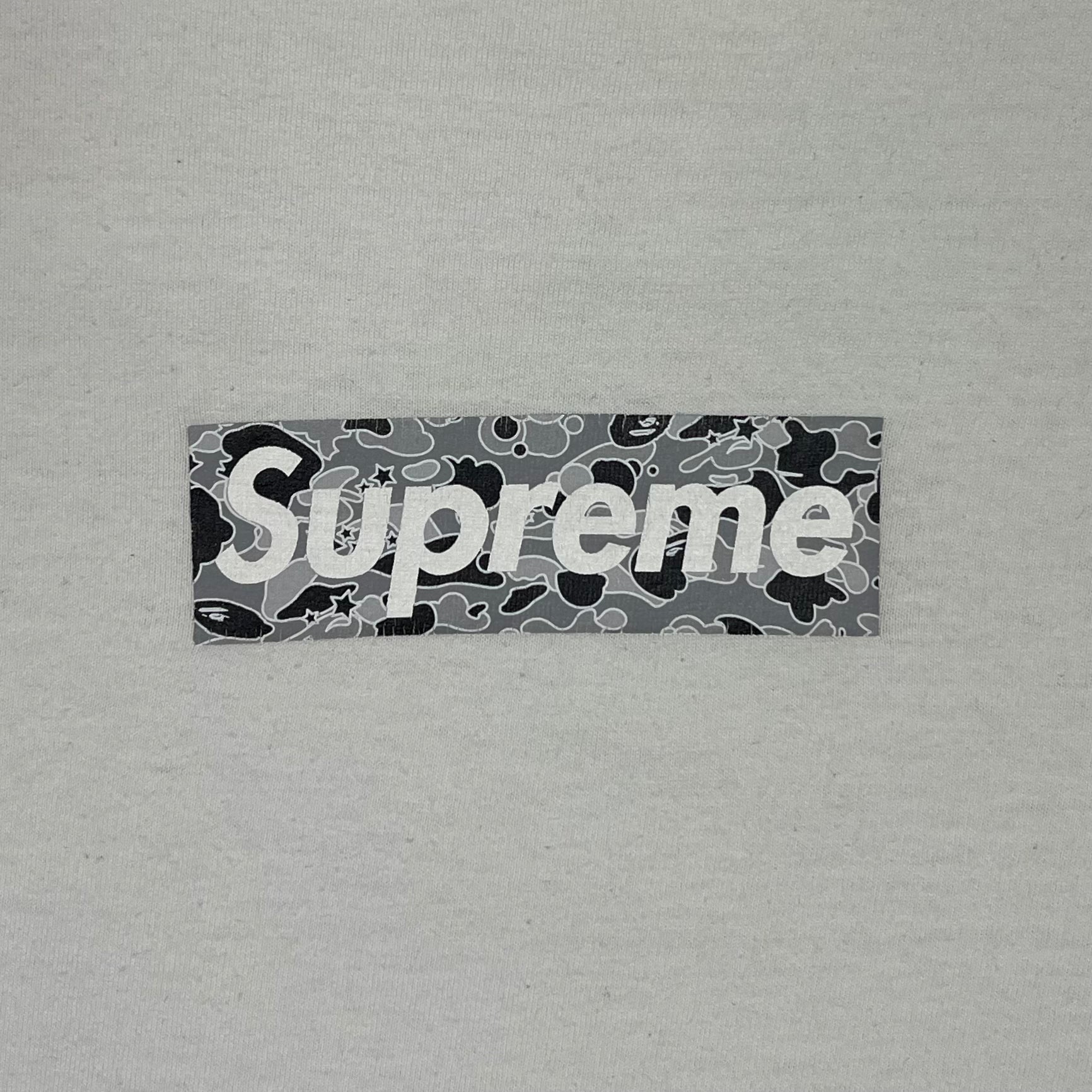 1999 Supreme Grey BAPE Camo Box Logo Tee