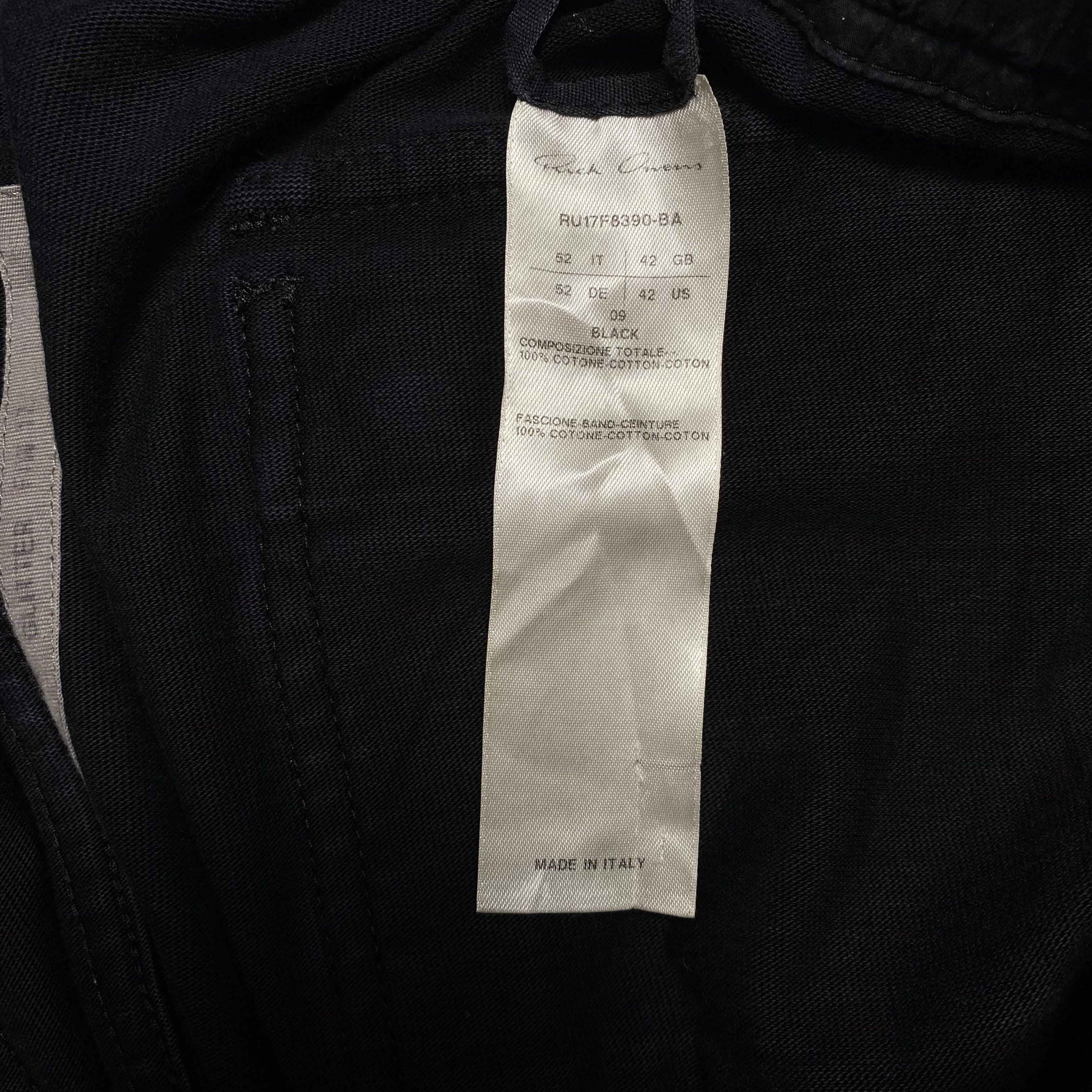 Rick Owens Black Zip Darkshdw Joggers