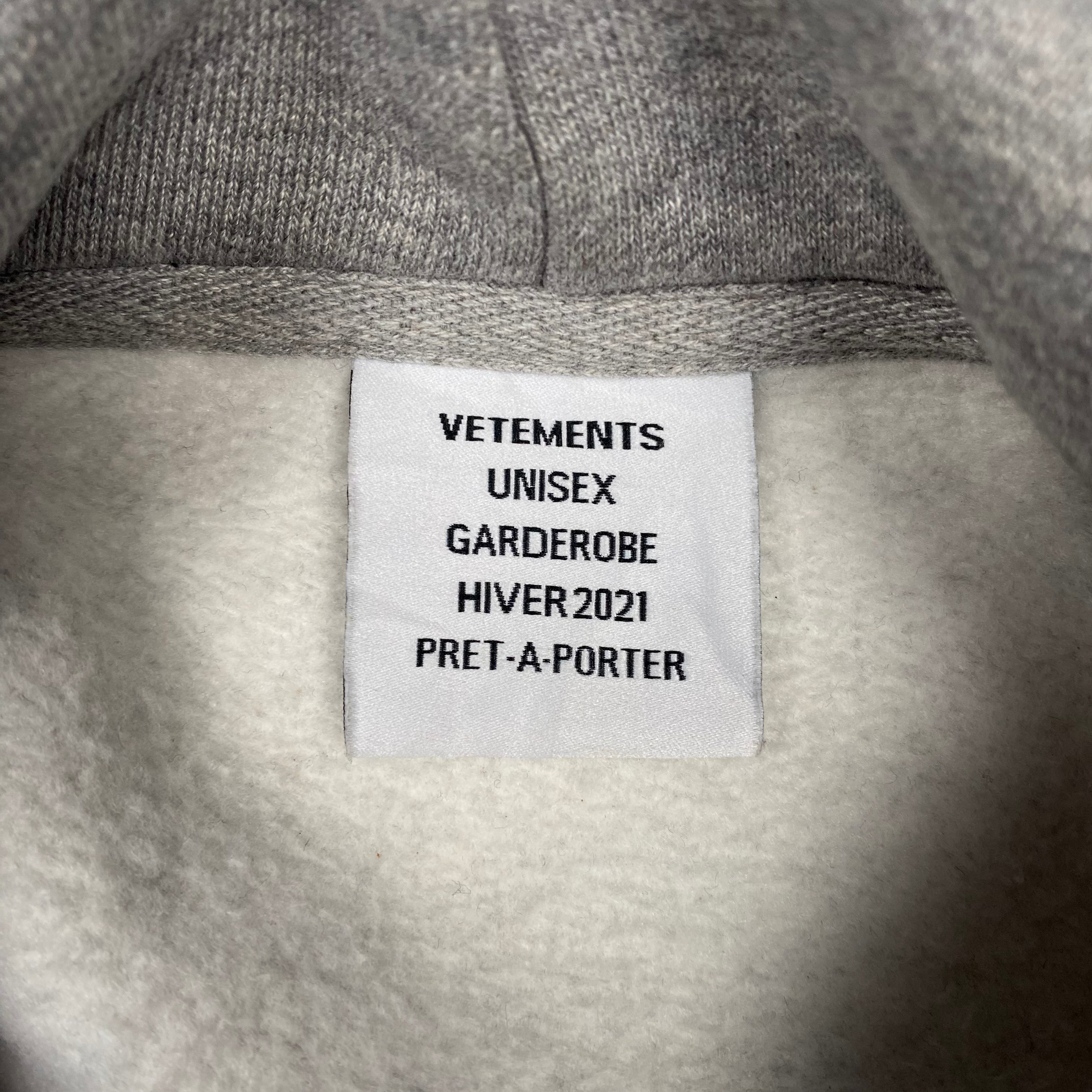 Vetements Grey Logo Hoodie