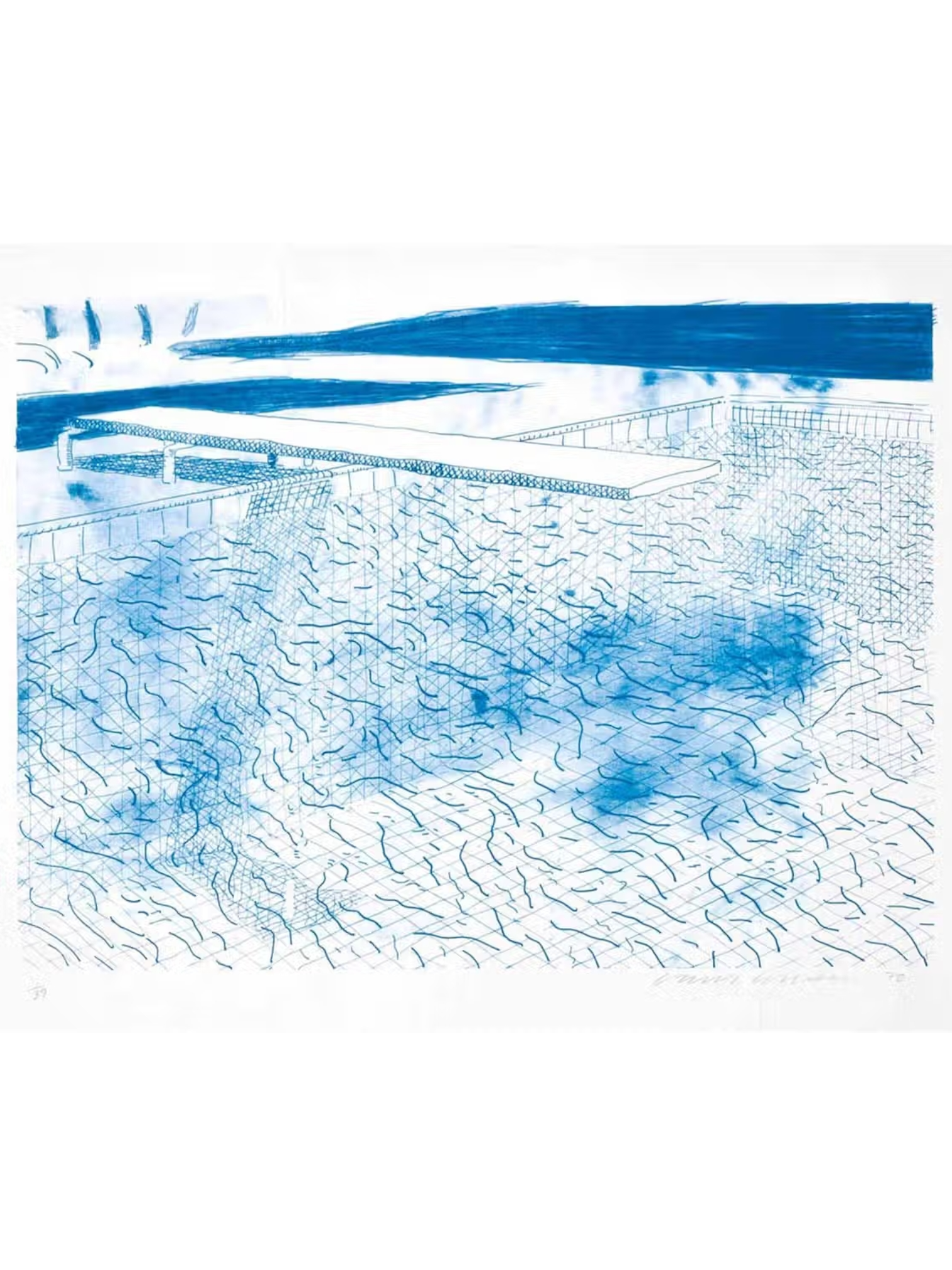 David Hockney Swimming Pools Lithographic Water Made Of Lines