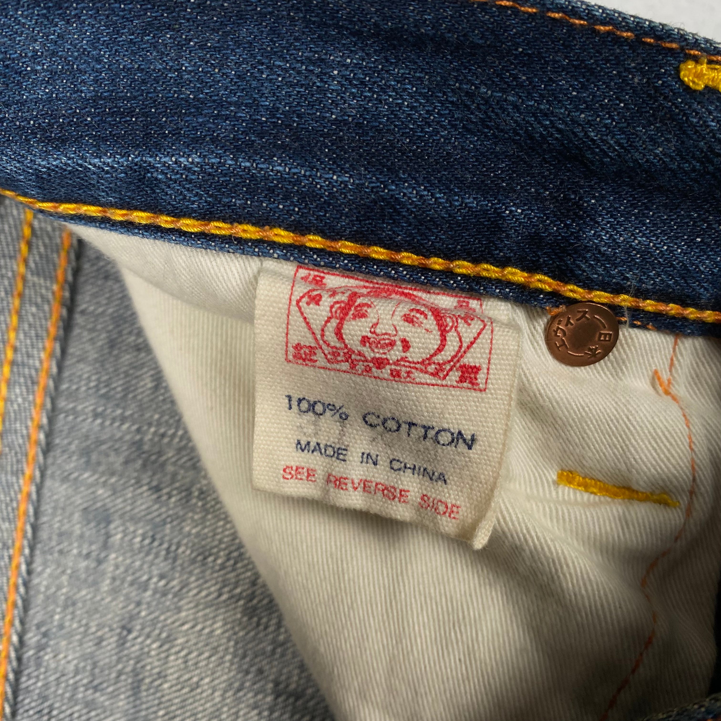 Evisu Diacock Navy White Jeans