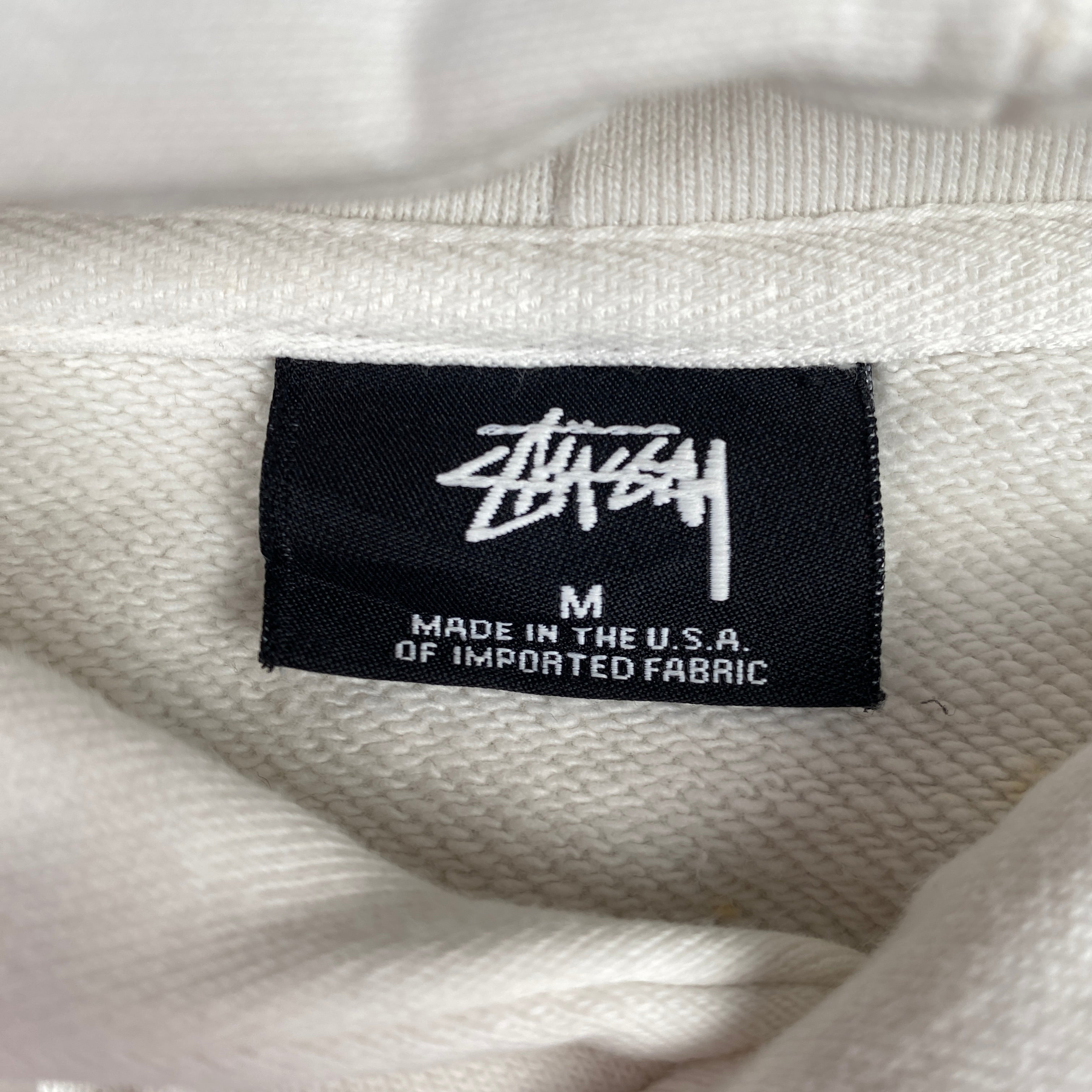 Stussy White Red Blue Logo Hoodie