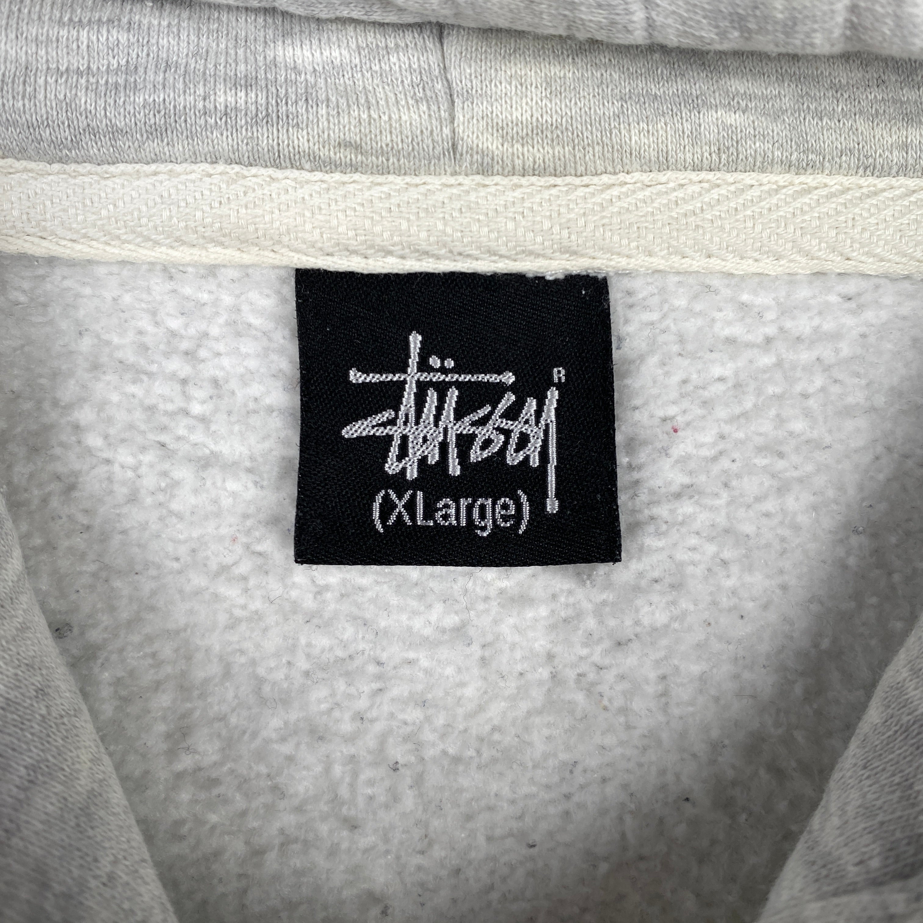 Stussy Grey Worldwide Logo Hoodie