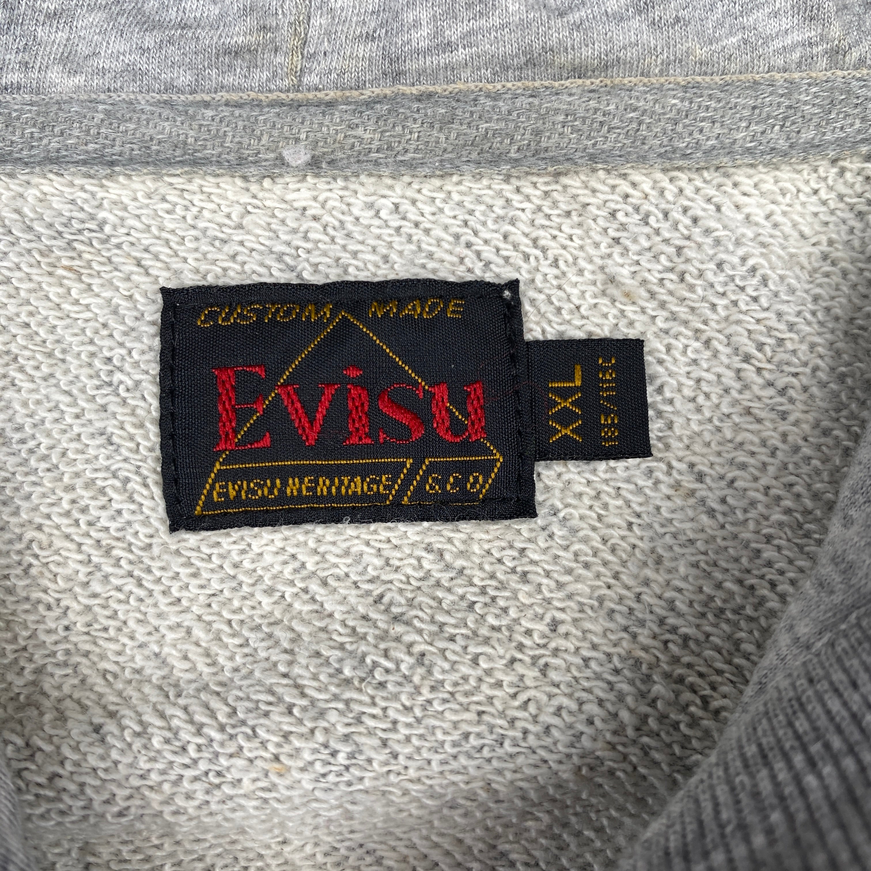 Evisu Grey Zip Up Hoodie