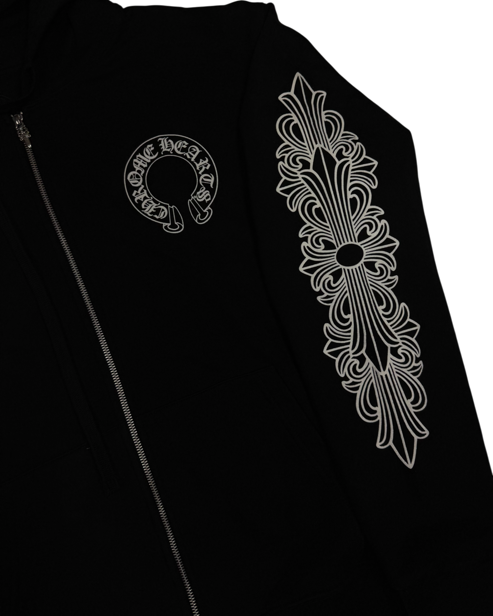 Chrome Hearts Black Thermal Horseshoe Zip Up Hoodie