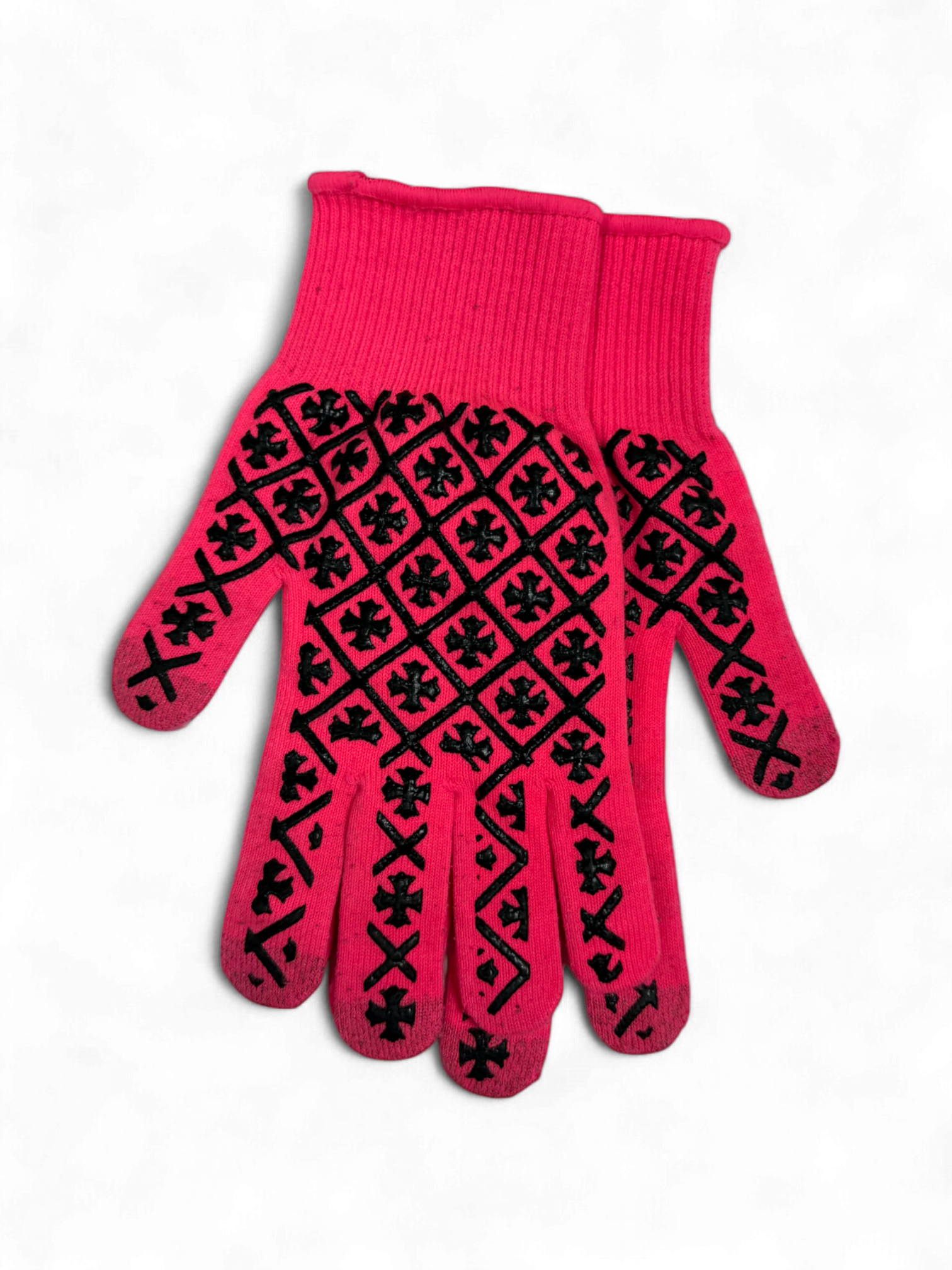 Chrome Hearts Pink Plus Logo Work Gloves