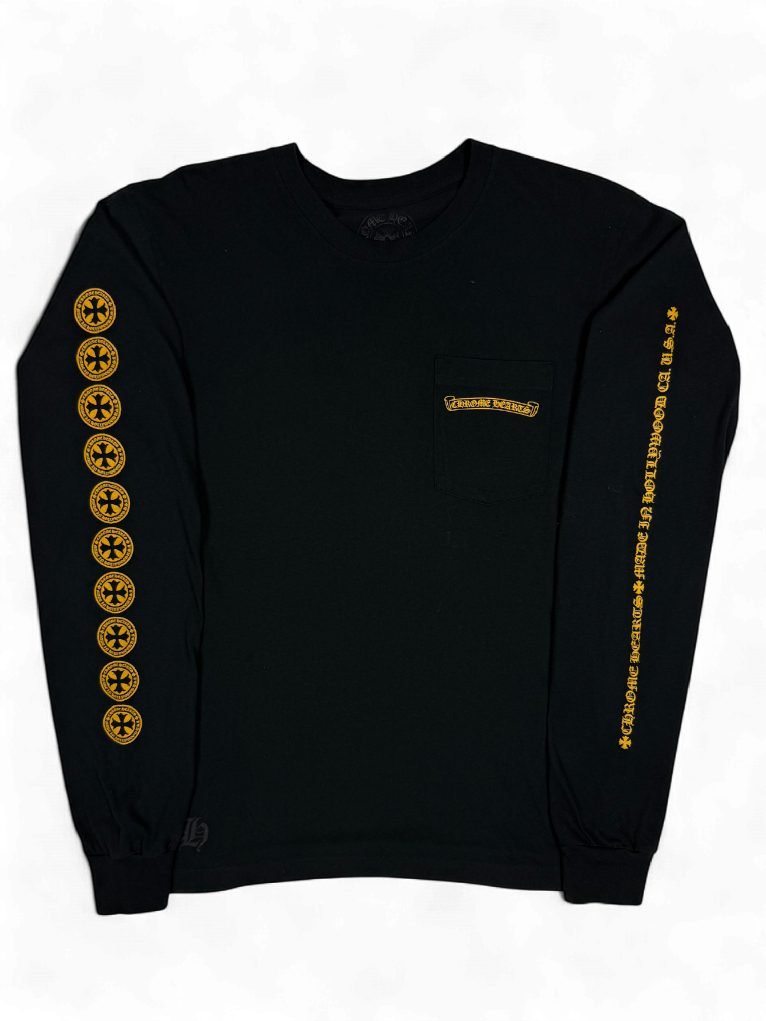 Chrome Hearts Black Yellow Plus Logo Longsleeve