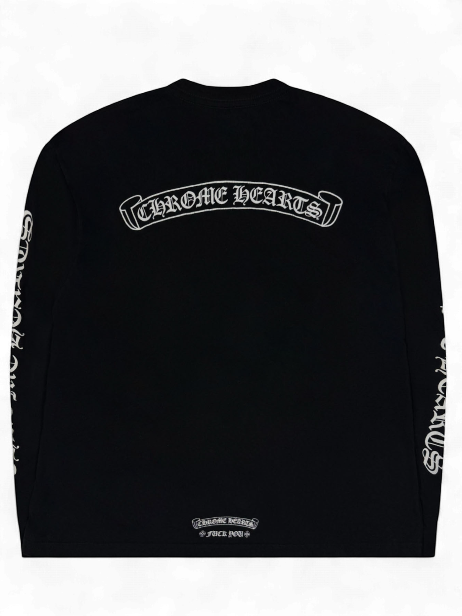 Chrome Hearts Black Scroll Logo Longsleeve